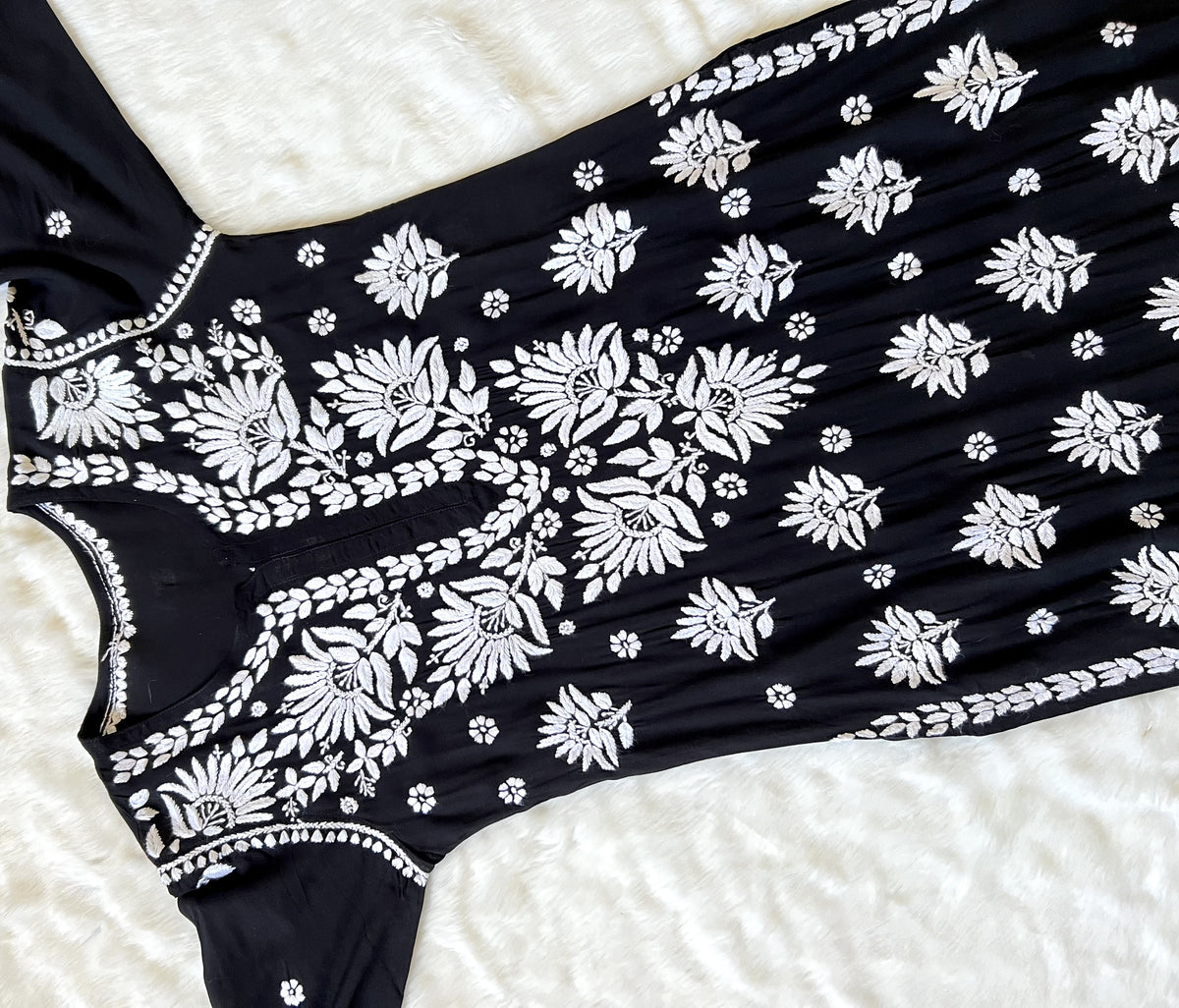 Black Long Heavy Modal Kurta