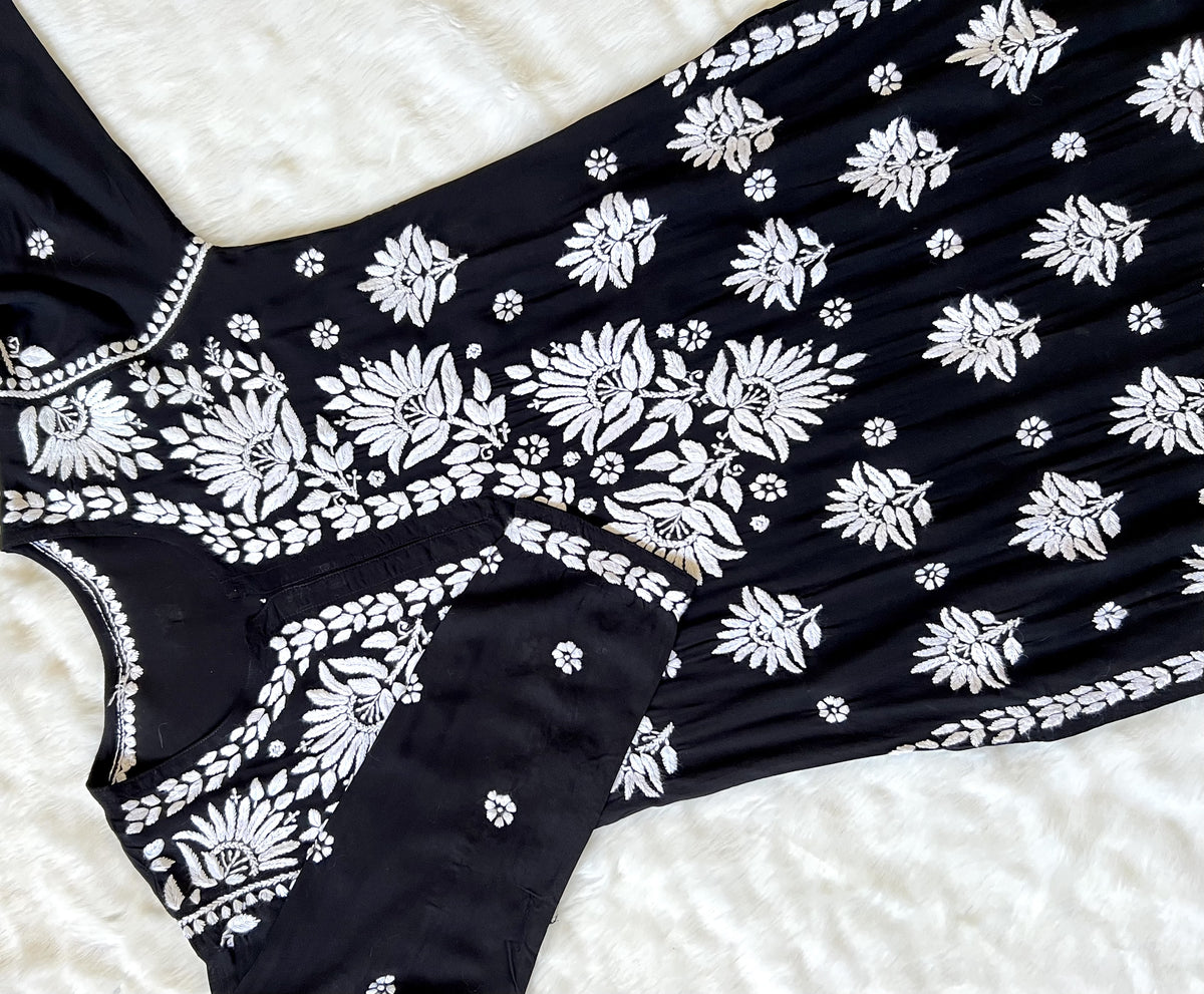 Black Long Heavy Modal Kurta