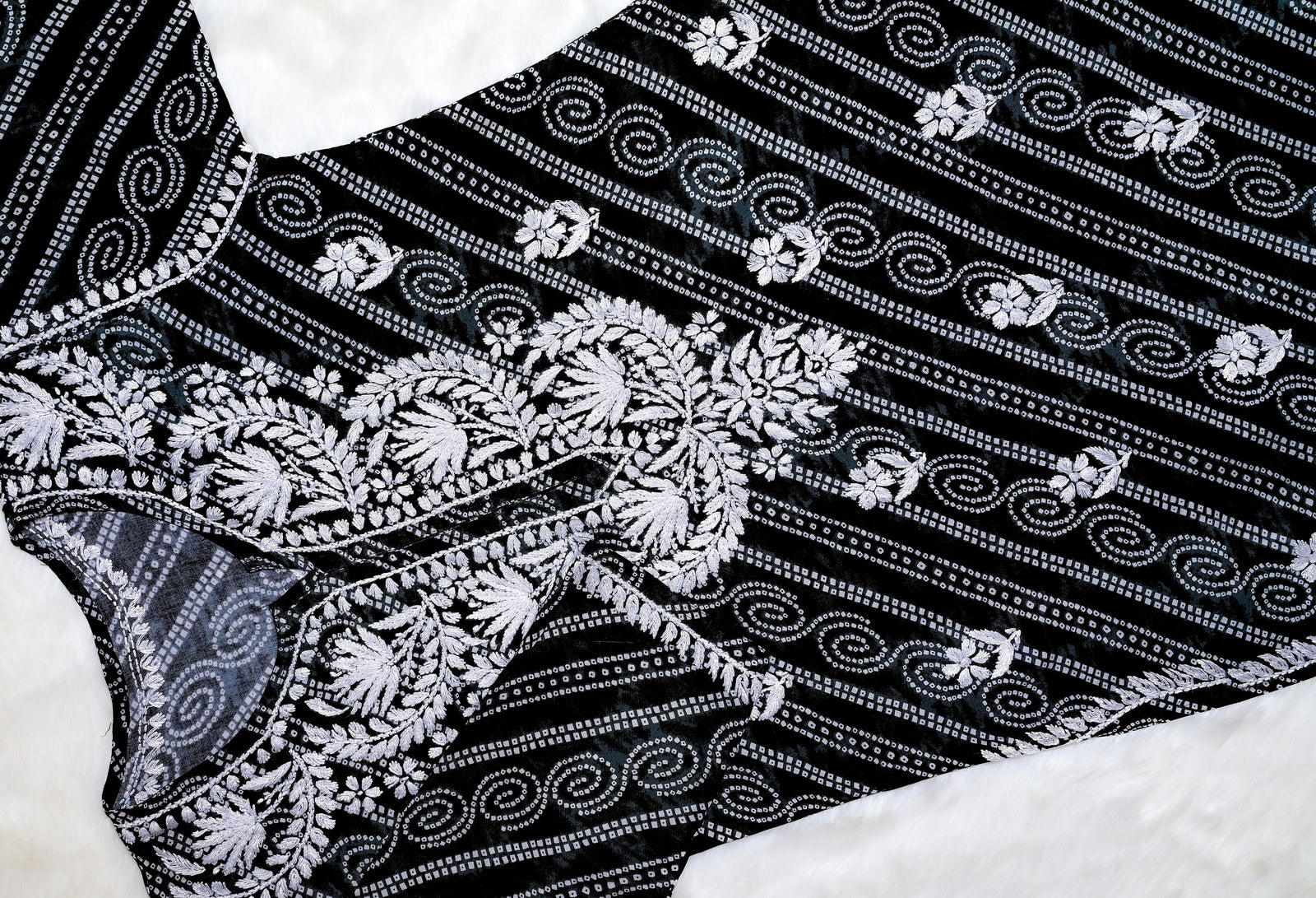 Black Long Printed Rayon Kurta