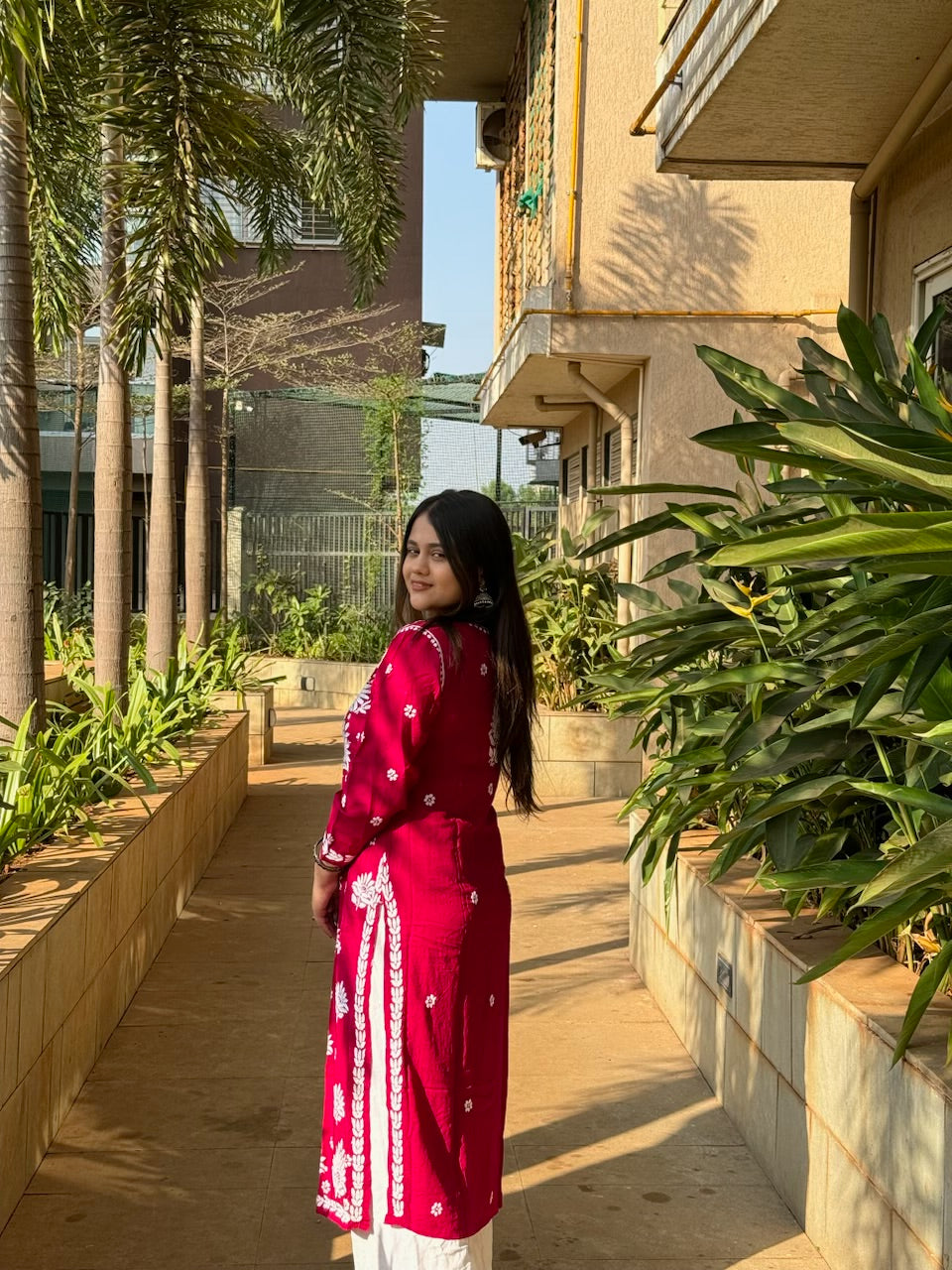 Candy Pink Long Heavy Modal Kurta