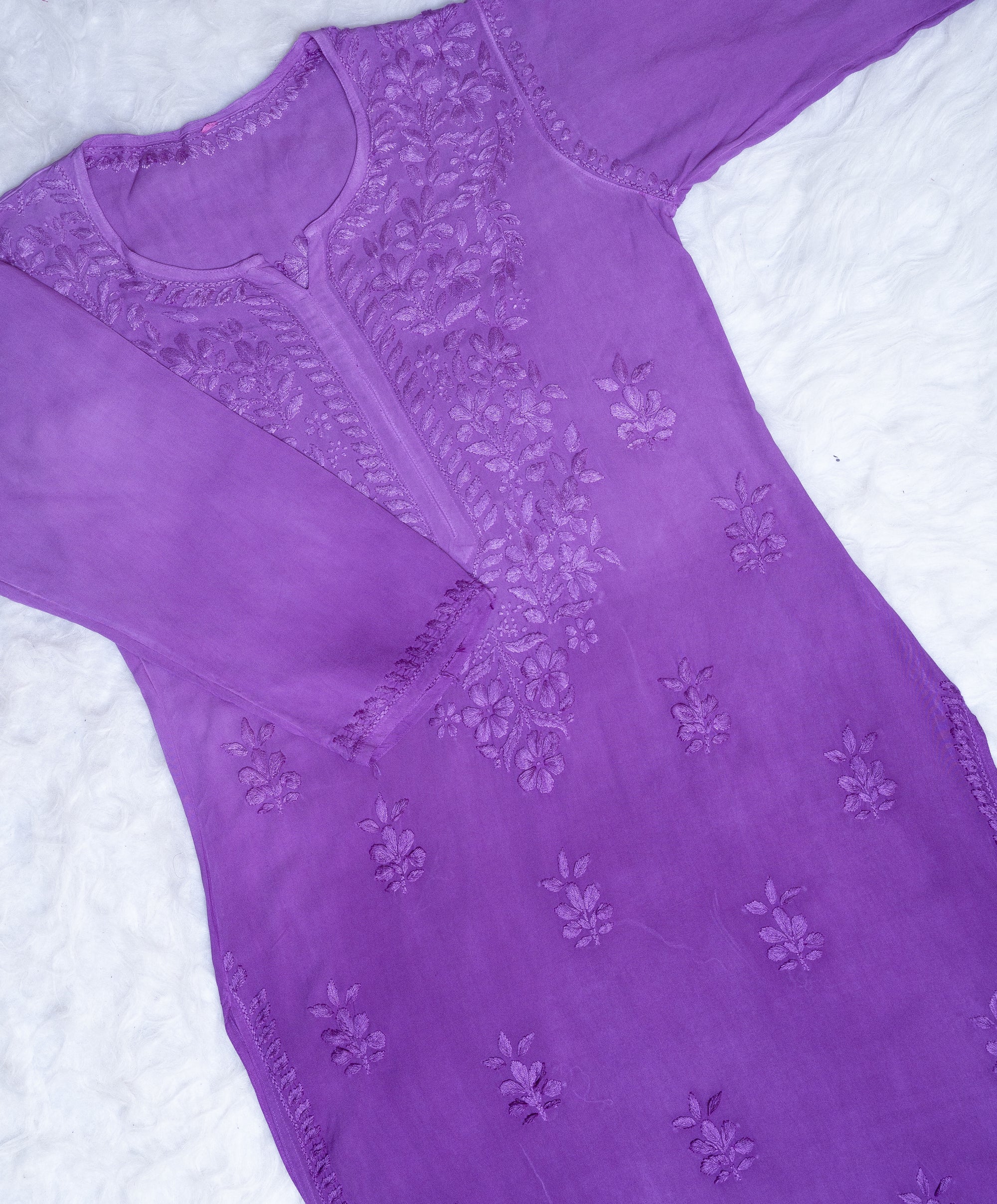 Purple Ombre Long Rayon Kurta