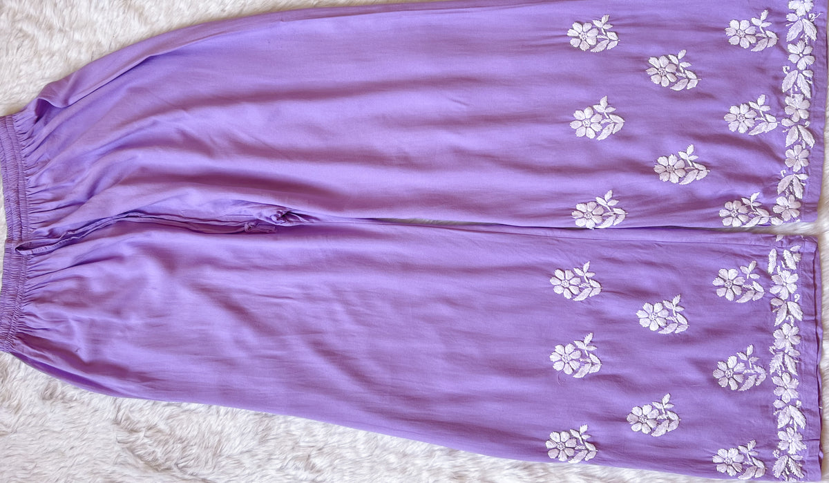 Fiza Lavender Rayon Chikankari Kurta Set