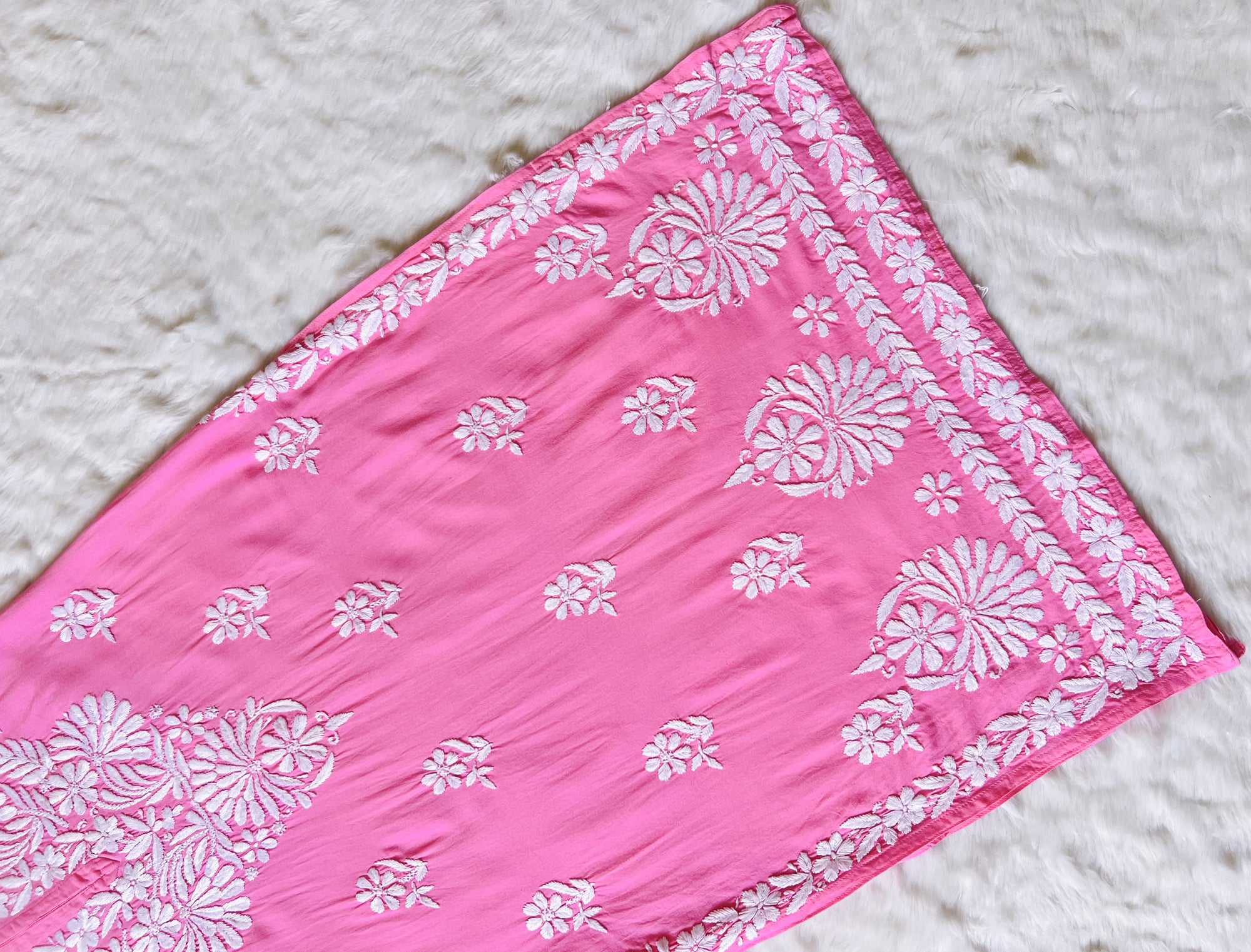 Fiza Light Pink Rayon Chikankari Kurta Set