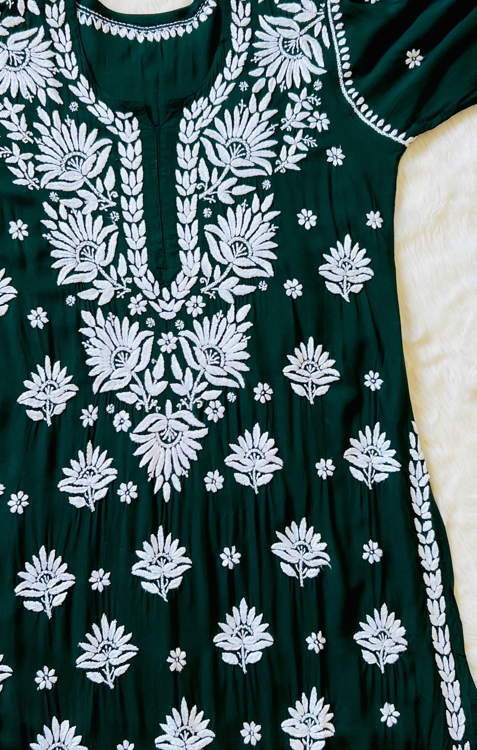 Forest Green Long Heavy Modal Kurta