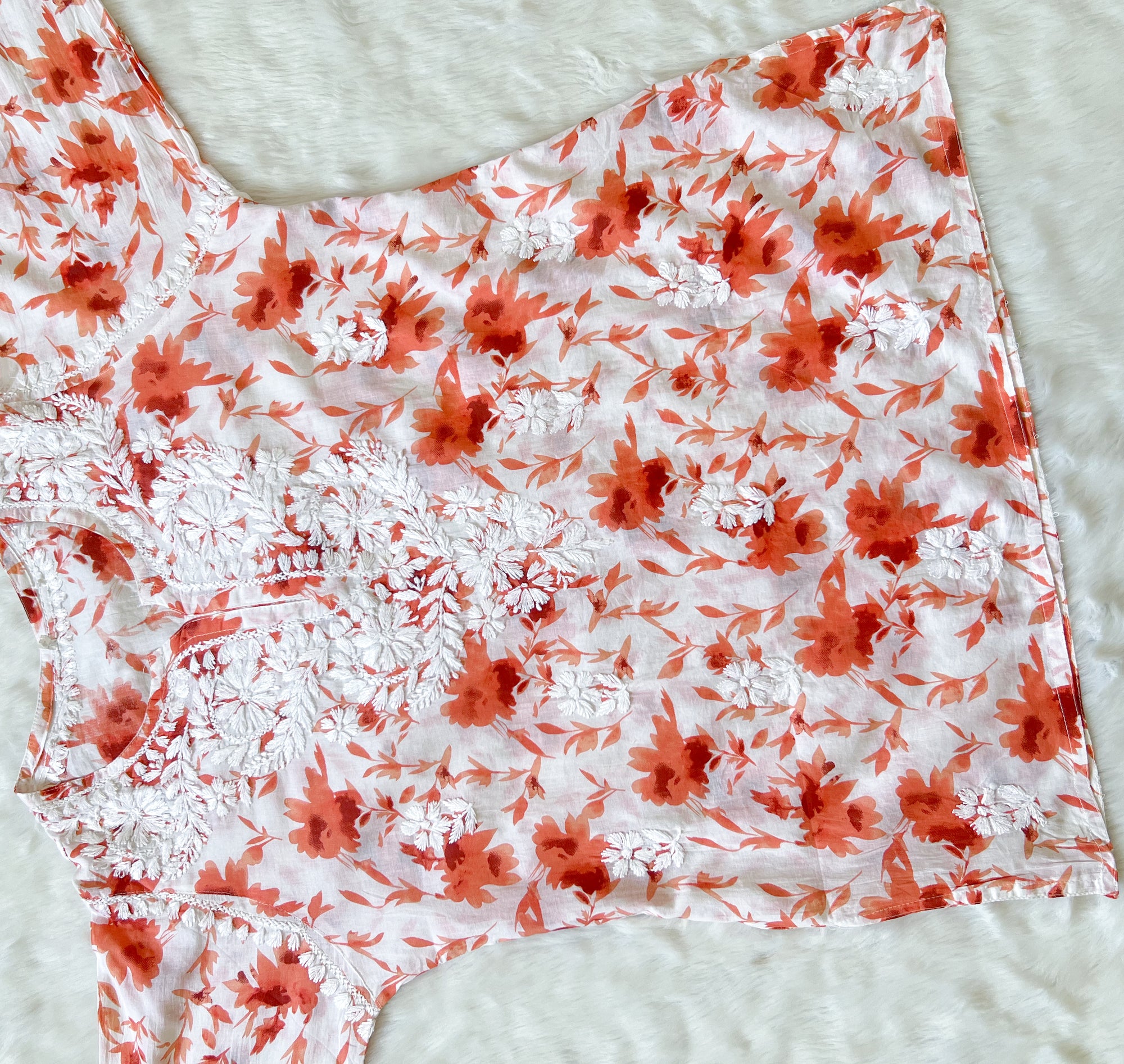 Gul Orange MulMul Short Kurti
