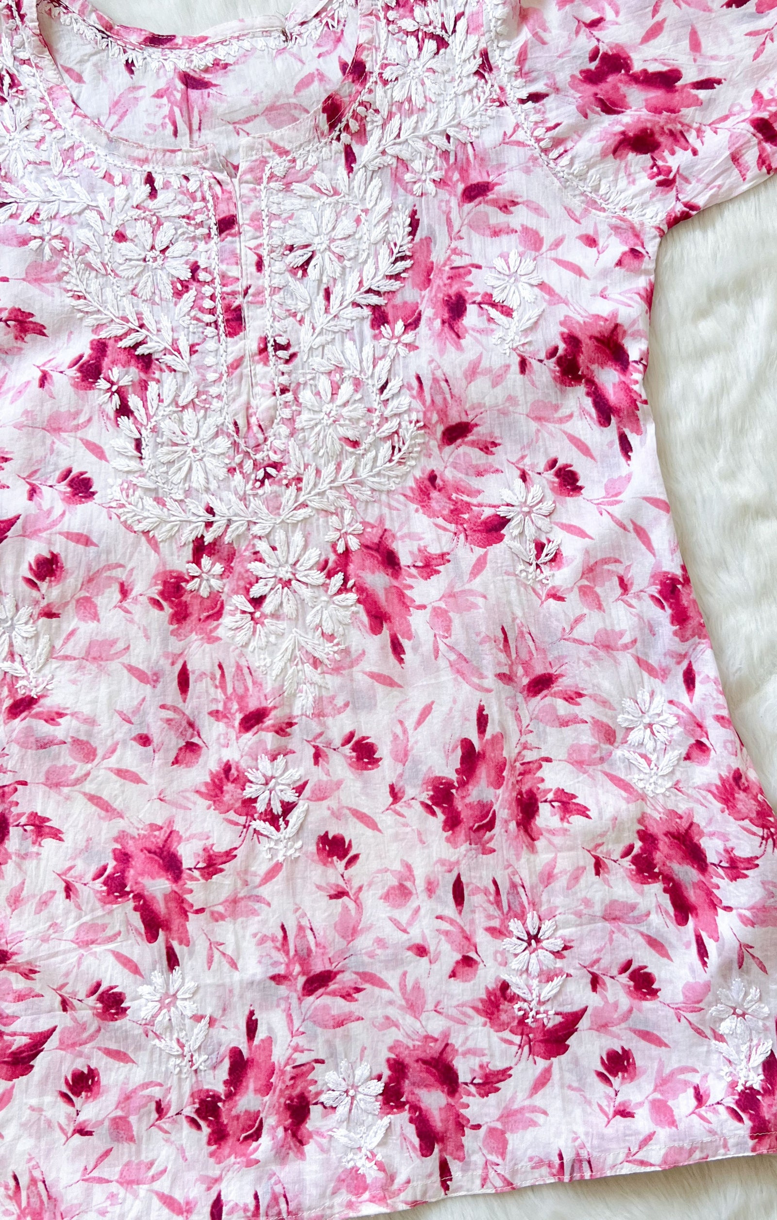 Gul Pink MulMul Short Kurti