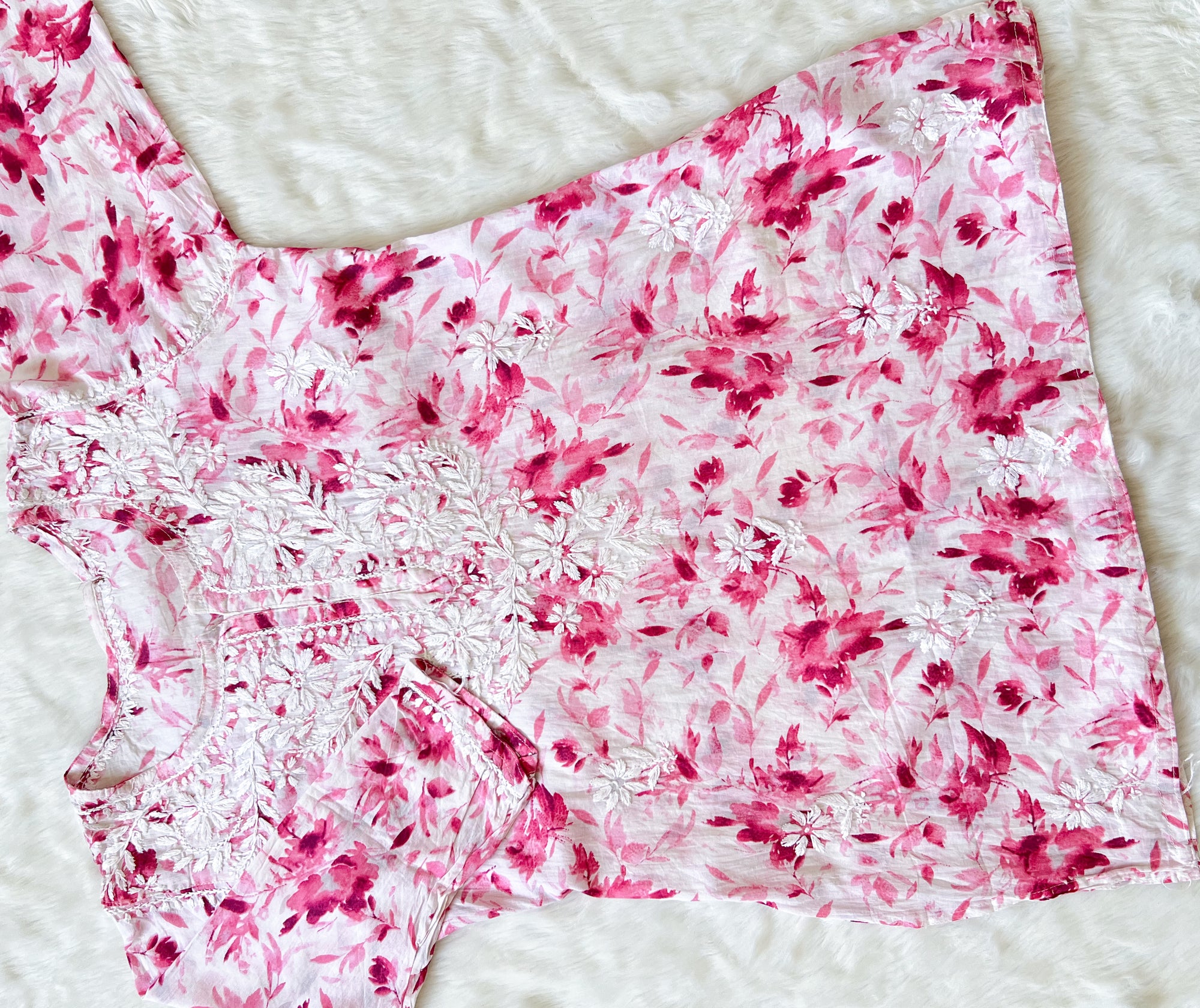 Gul Pink MulMul Short Kurti