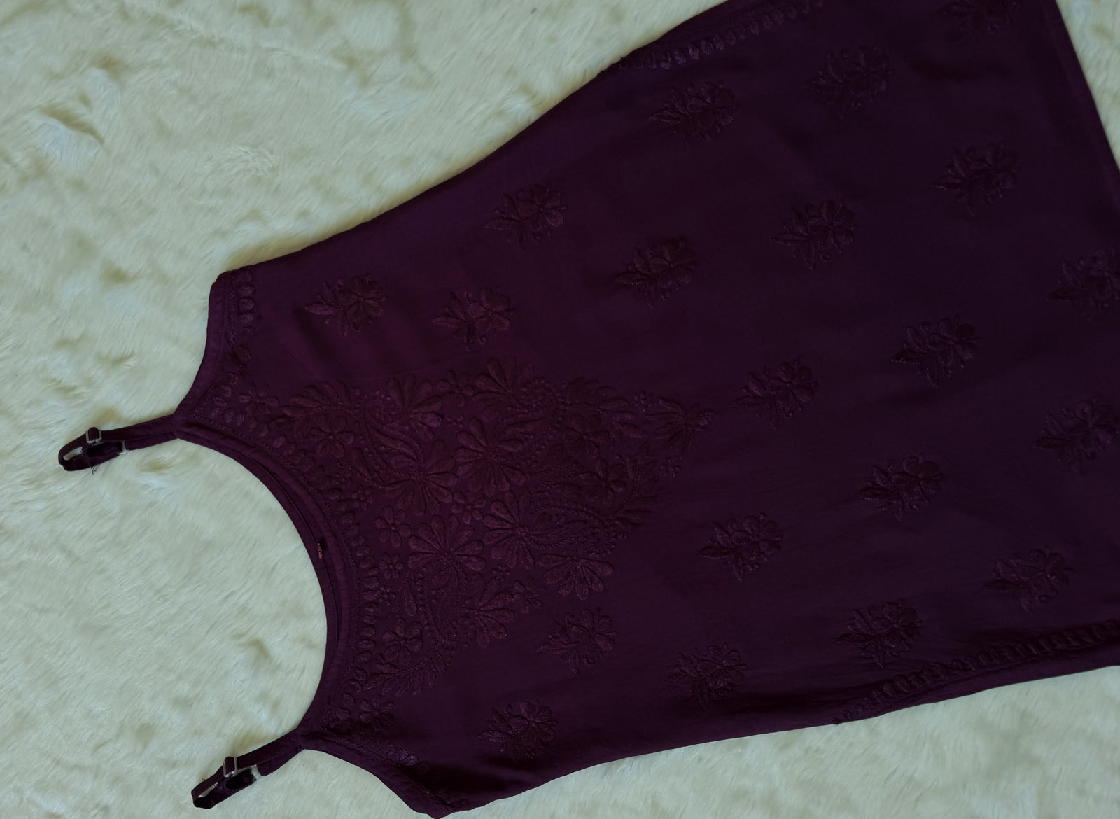 Heer Dark Purple Sleeveless Short Rayon Kurtis
