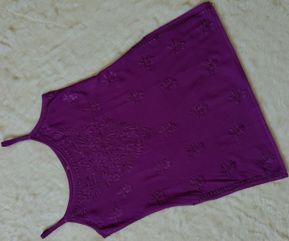 Heer Orchid Purple Sleeveless Short Rayon Kurti