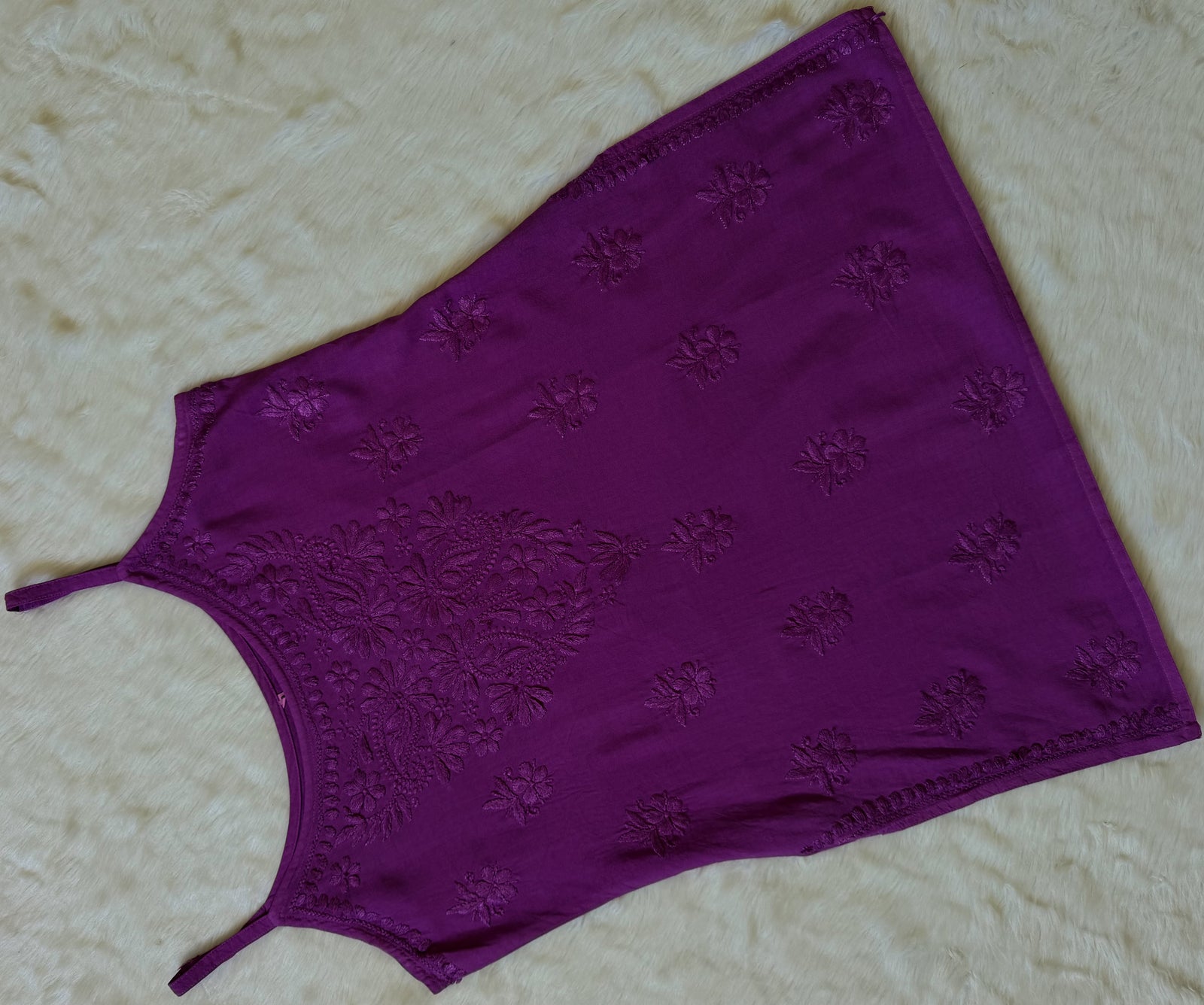 Heer Orchid Purple Sleeveless Short Rayon Kurti