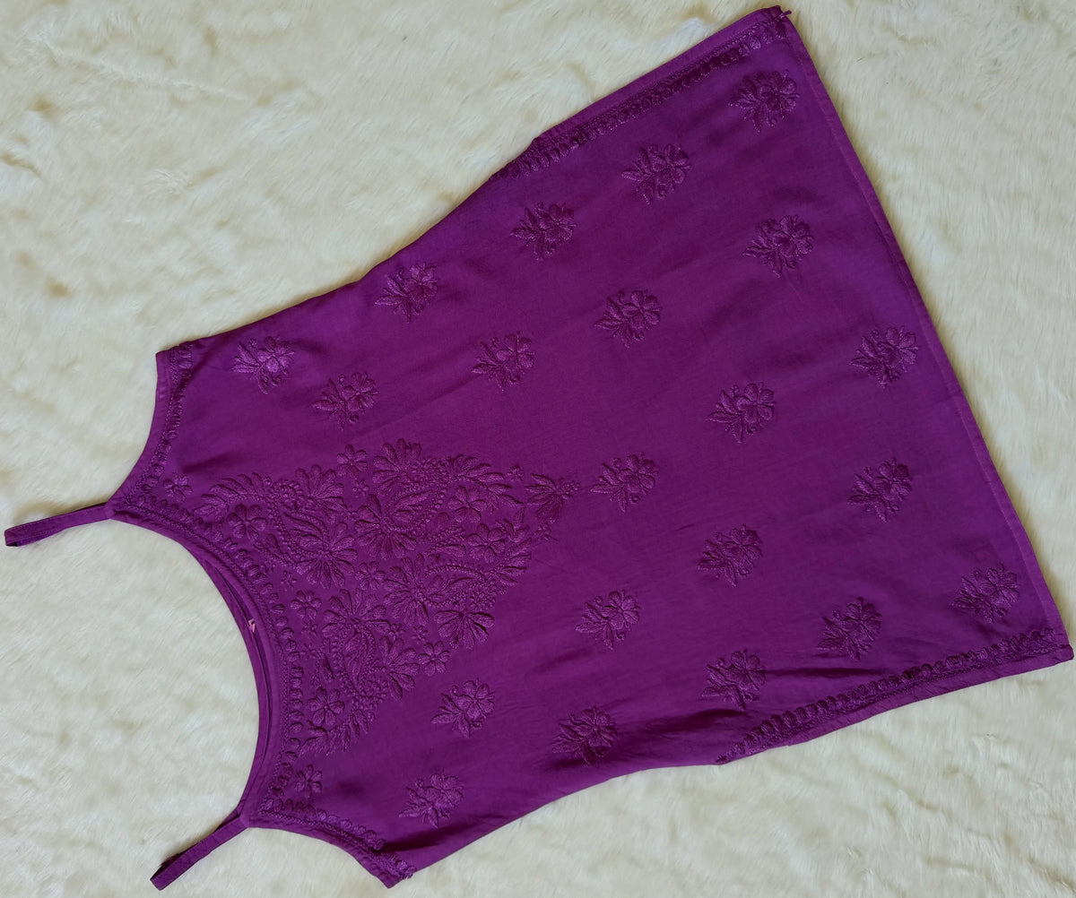 Heer Orchid Purple Sleeveless Short Rayon Kurti
