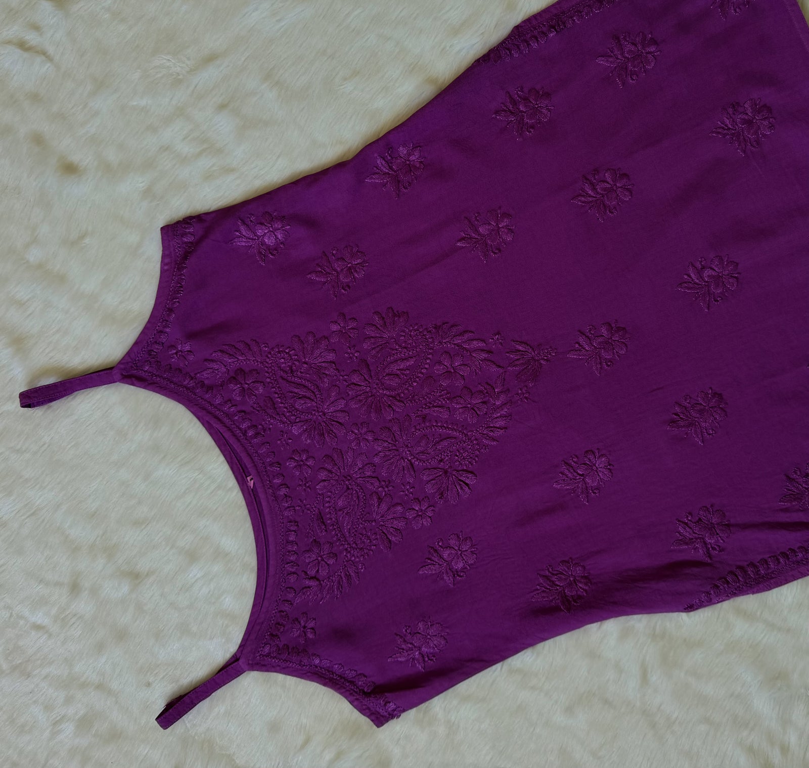 Heer Orchid Purple Sleeveless Short Rayon Kurti