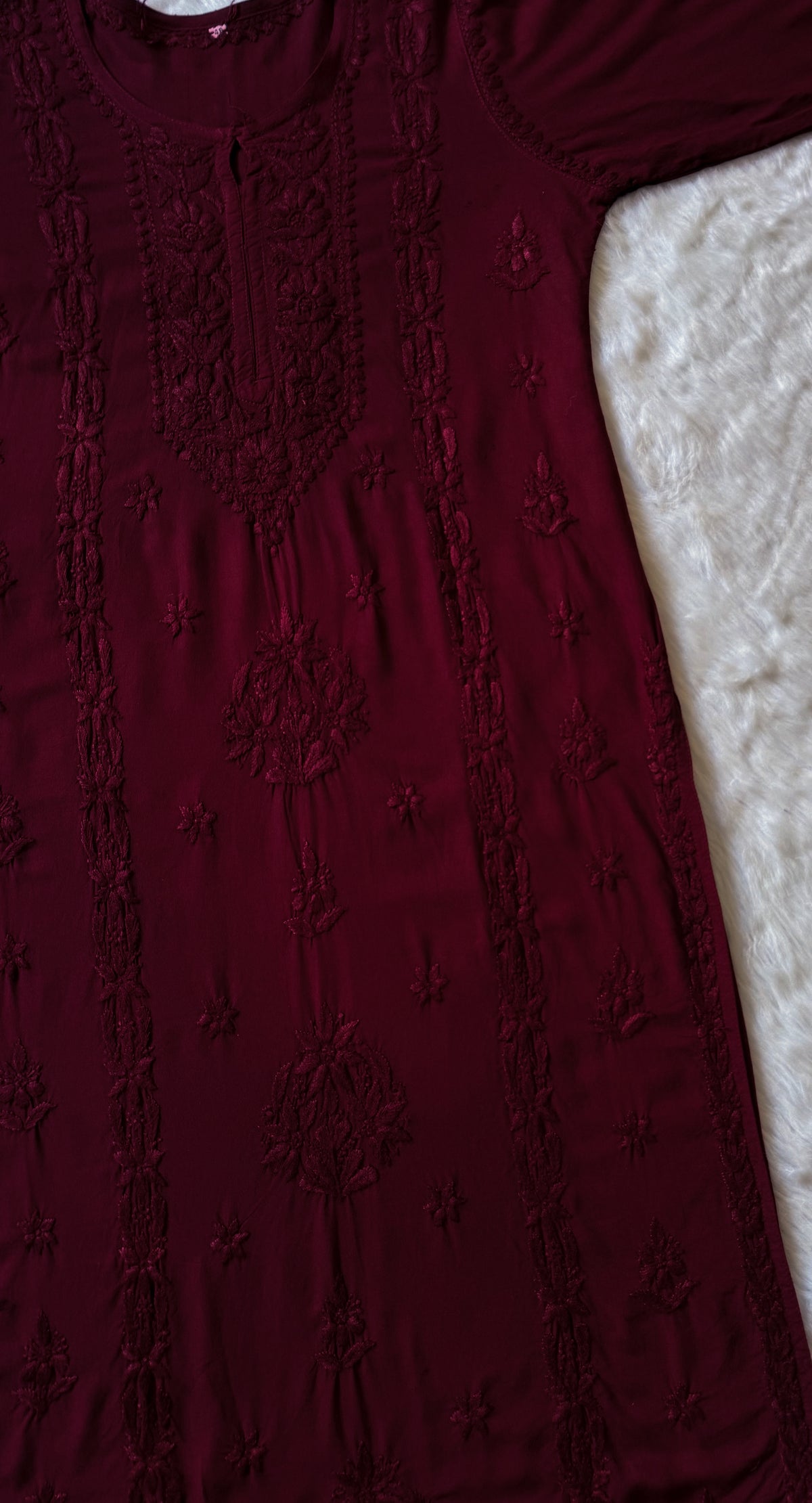 Hiba Brown Rayon Chikankari Kurta Bottom Set