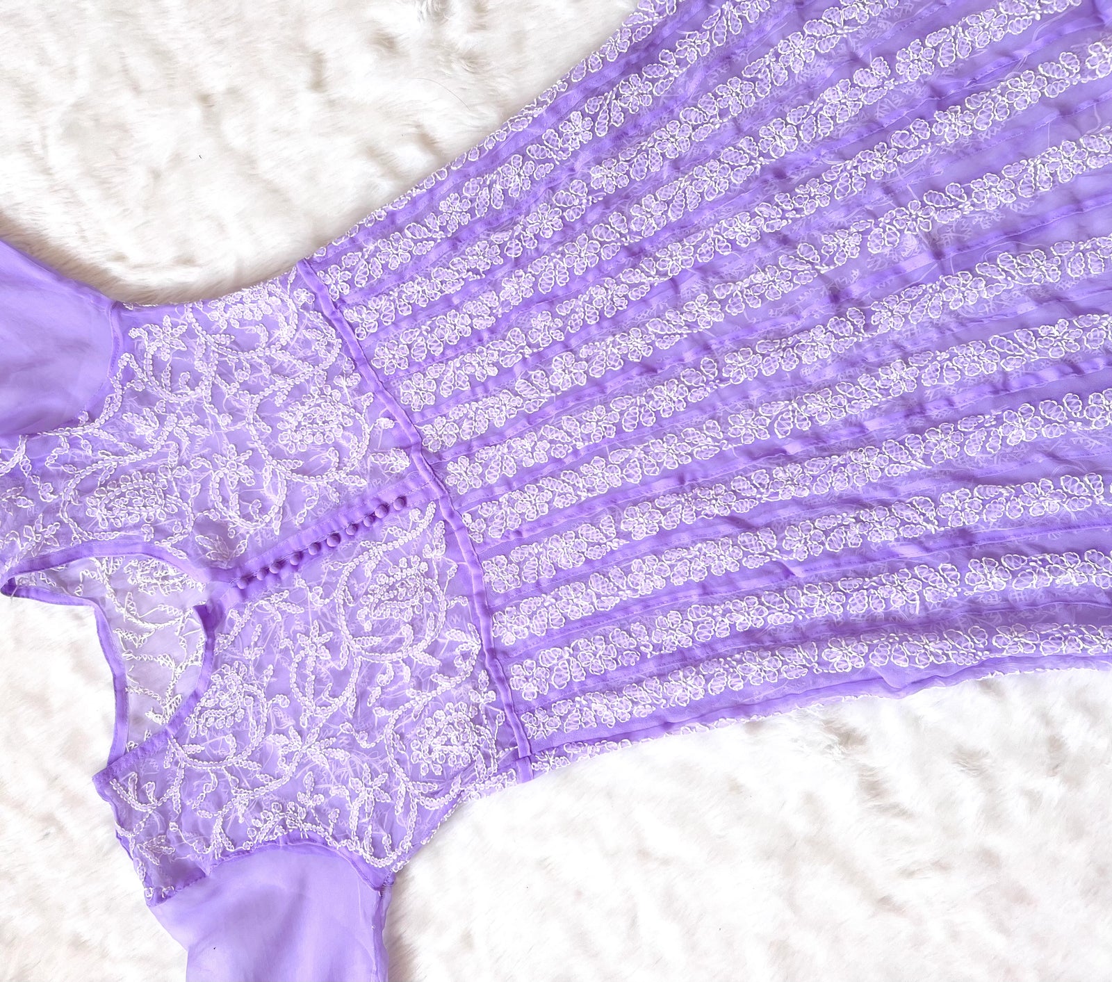 Hiba Lavender Georgette Anarkali with Heavy Chikankari