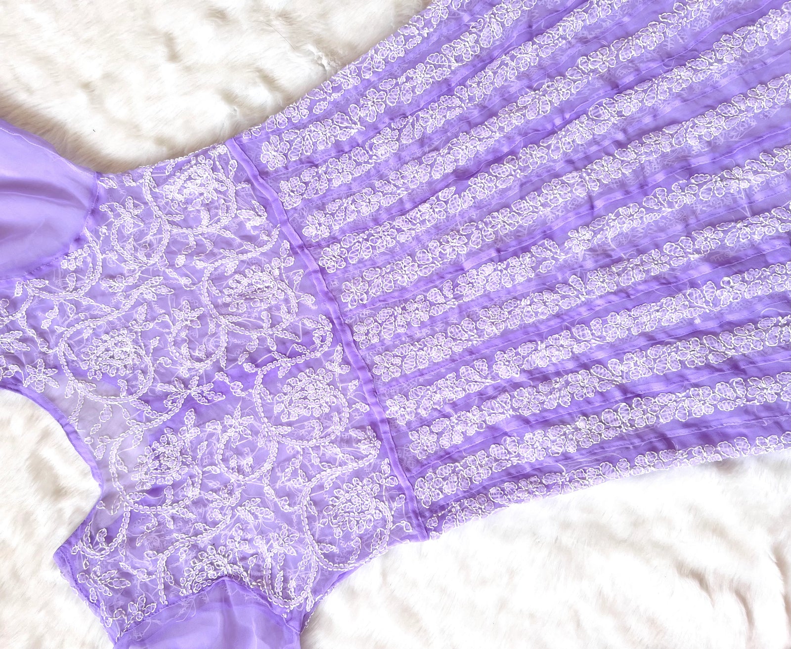 Hiba Lavender Georgette Anarkali with Heavy Chikankari