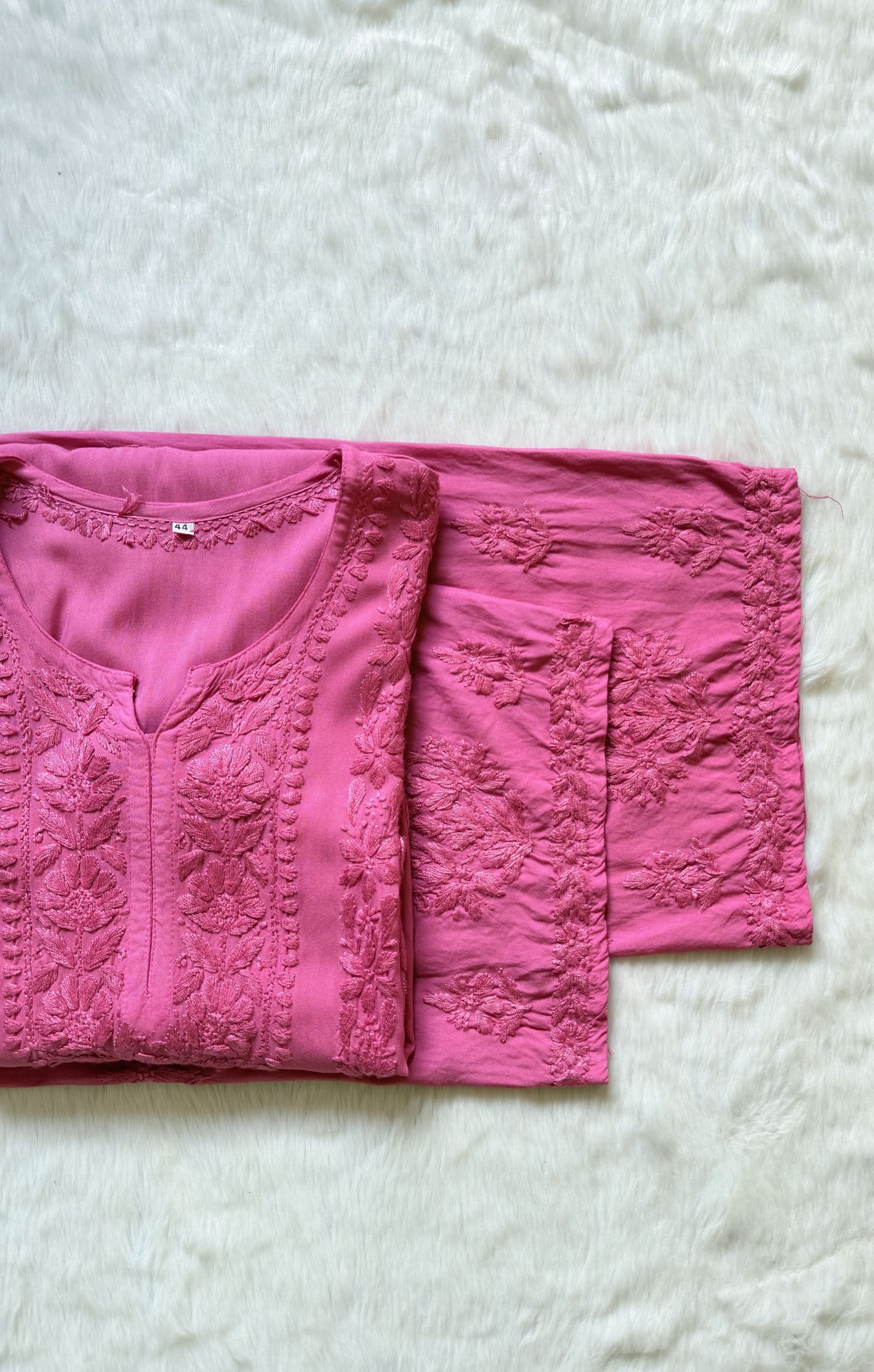 Hiba Mauve Pink Rayon Chikankari Kurta Bottom Set