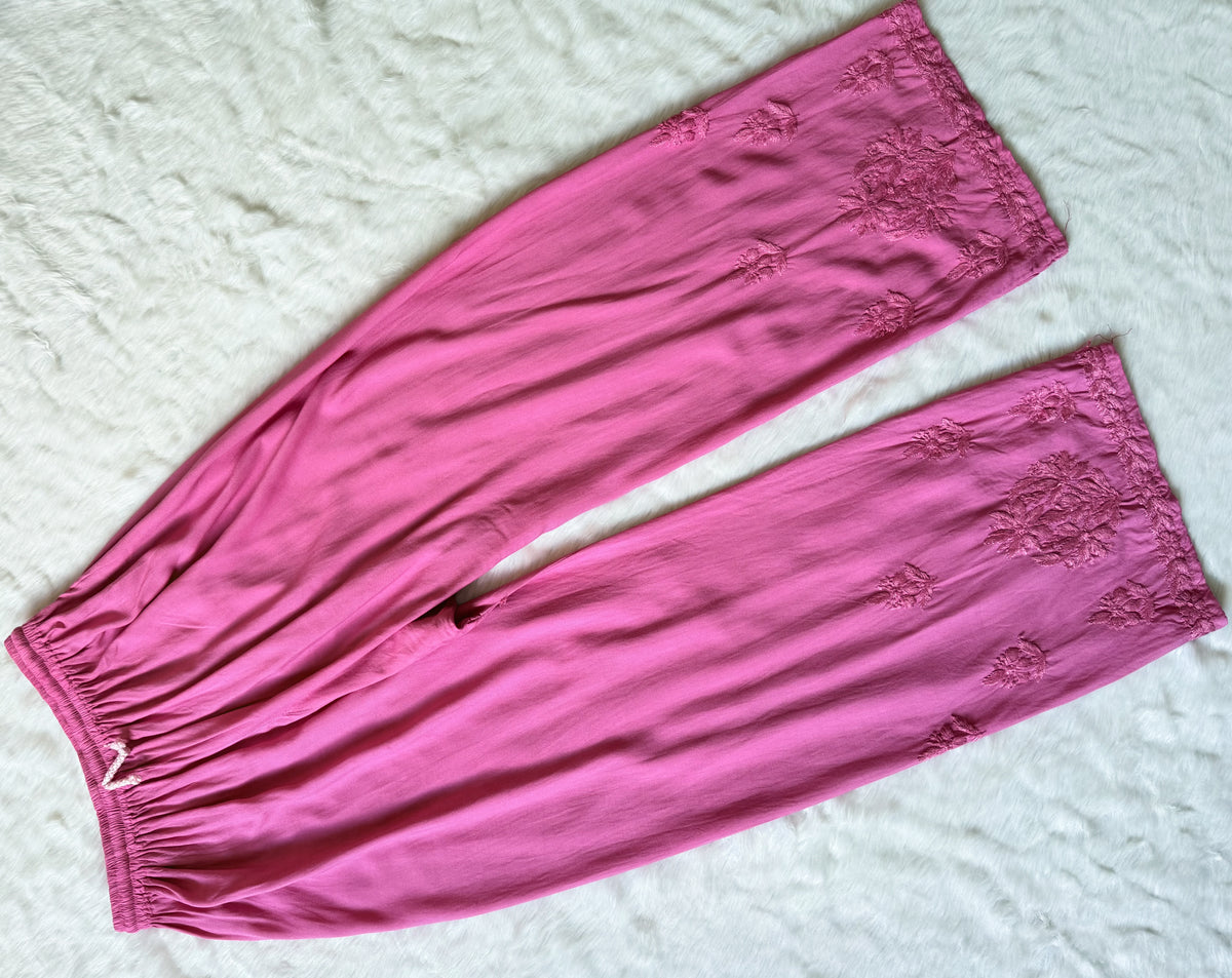 Hiba Mauve Pink Rayon Chikankari Kurta Bottom Set