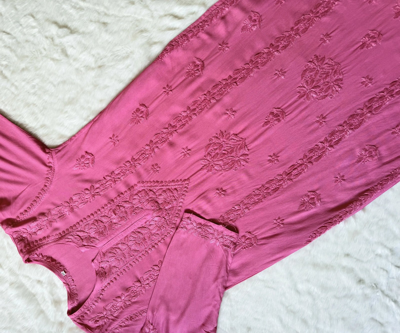 Hiba Mauve Pink Rayon Chikankari Kurta Bottom Set