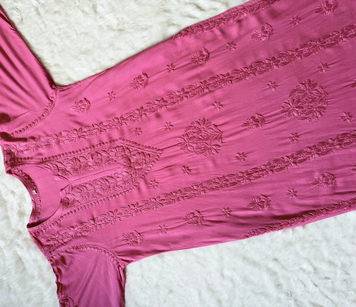 Hiba Mauve Pink Rayon Chikankari Kurta Bottom Set