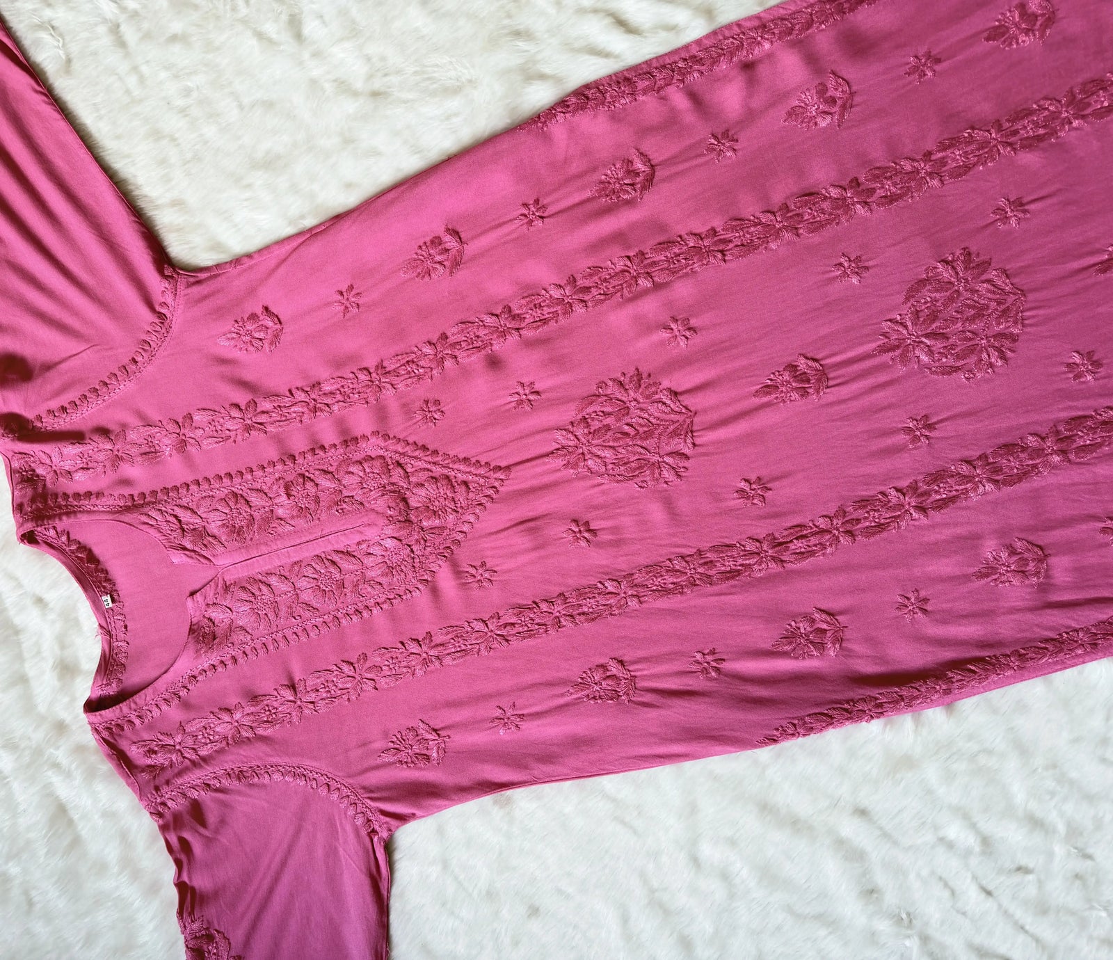 Hiba Mauve Pink Rayon Chikankari Kurta Bottom Set