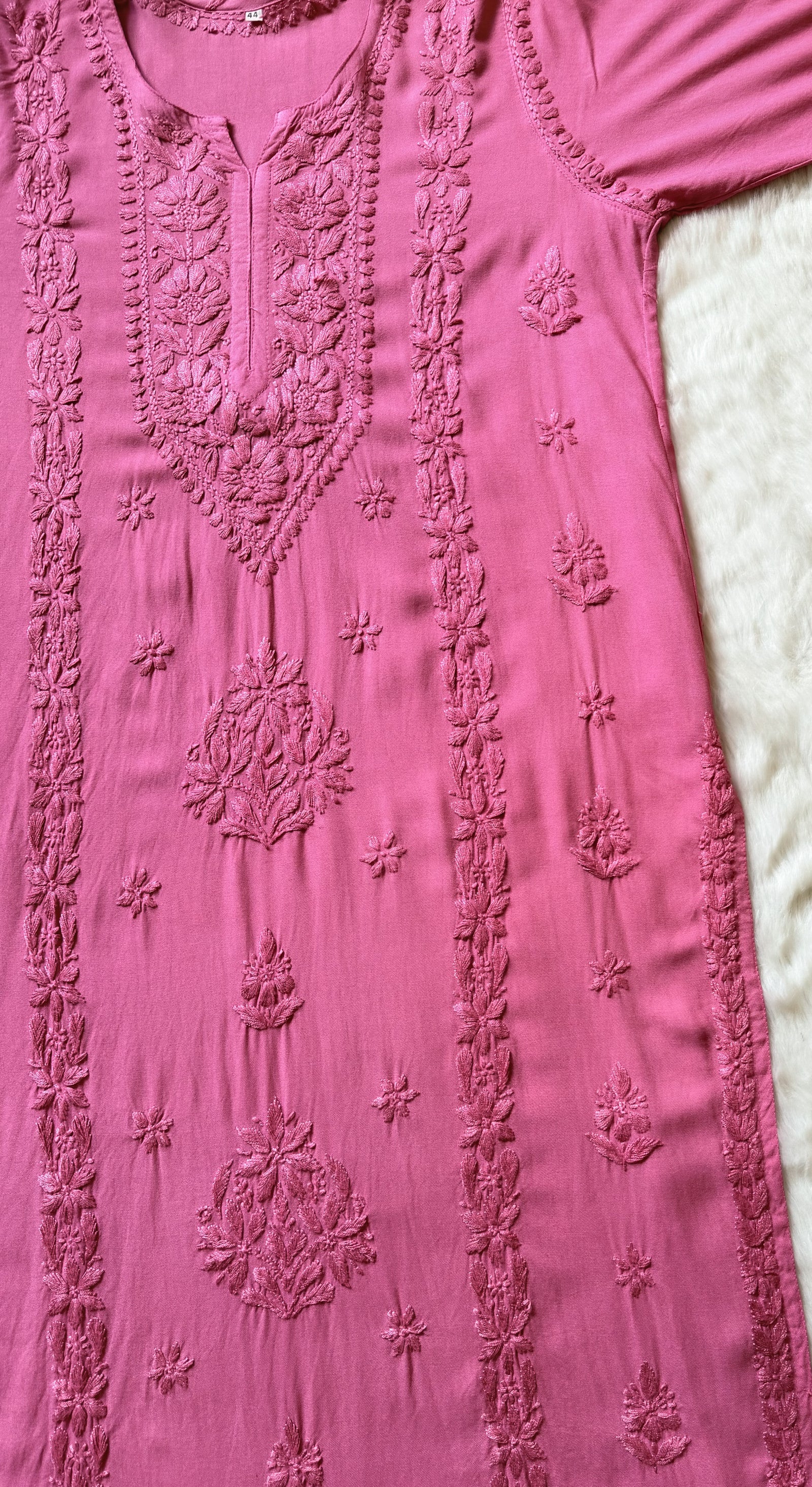 Hiba Mauve Pink Rayon Chikankari Kurta Bottom Set