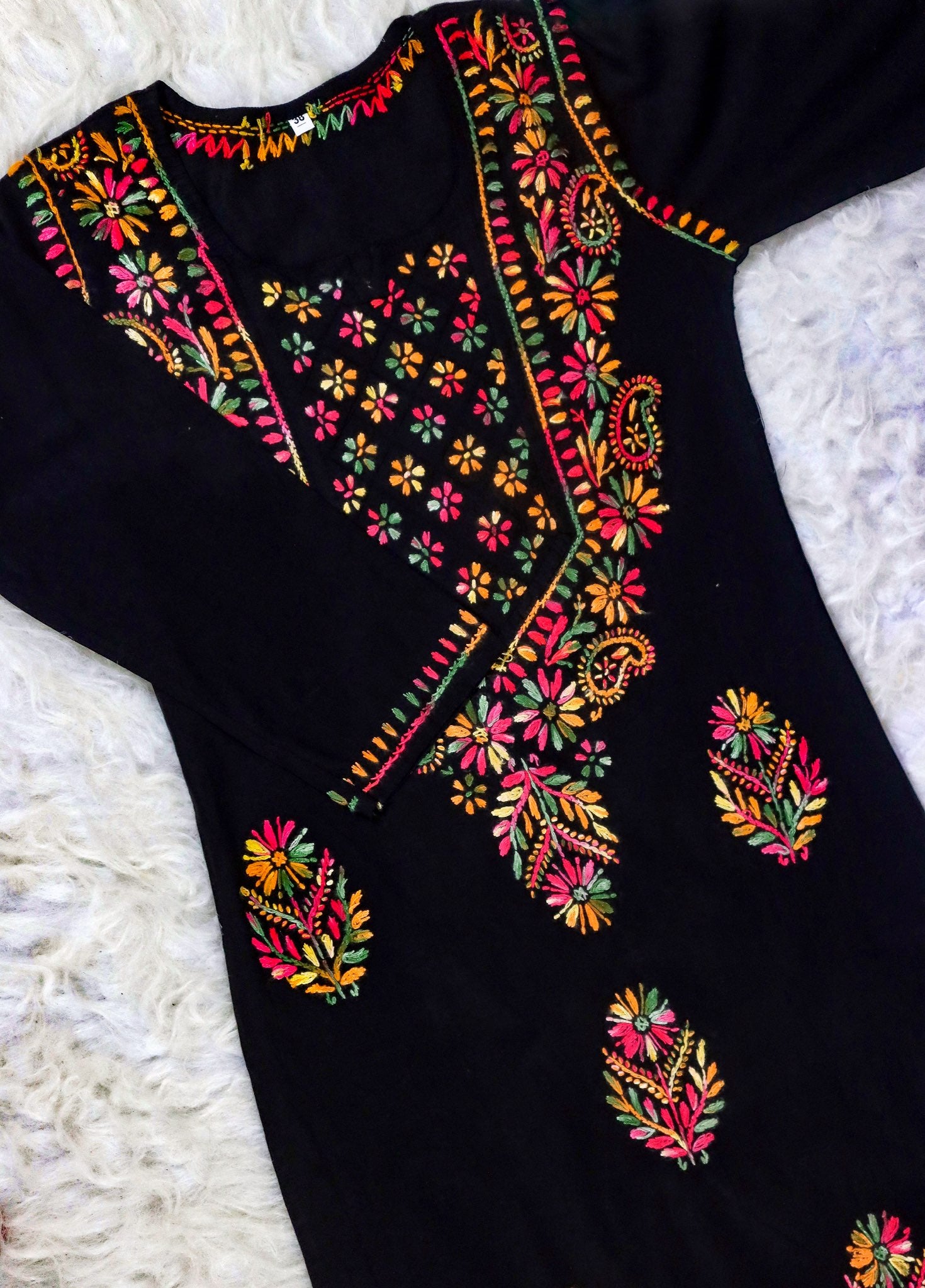 Black Multi Colour Long Kurta