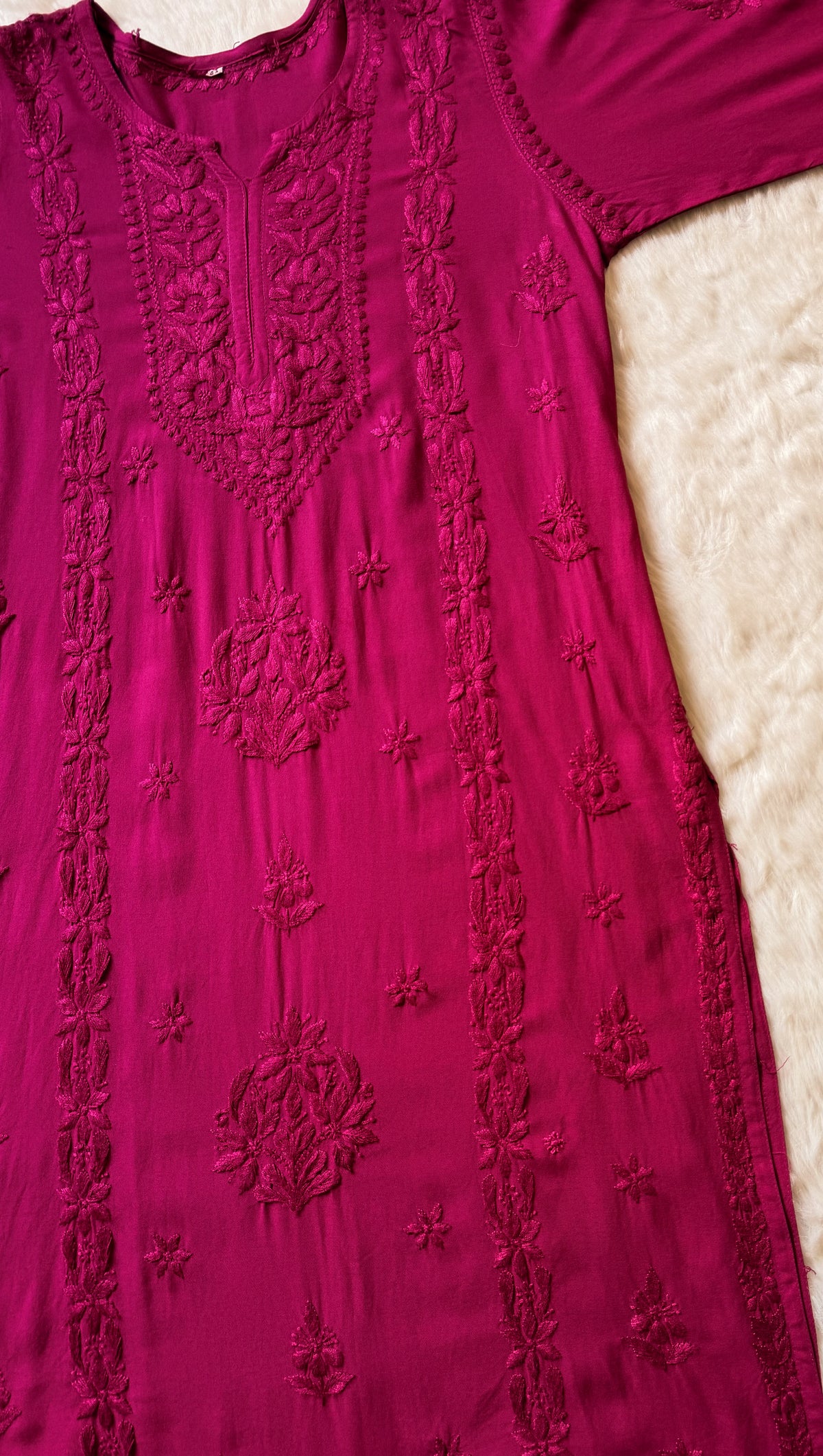 Hiba Rose Pink Rayon Chikankari Kurta Bottom Set