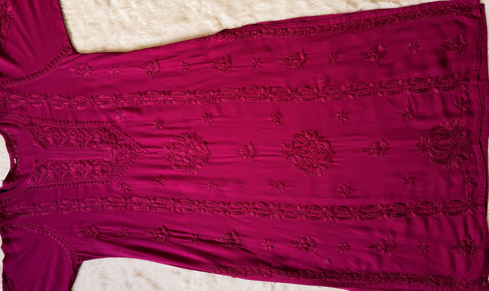 Hiba Rose Pink Rayon Chikankari Kurta Bottom Set