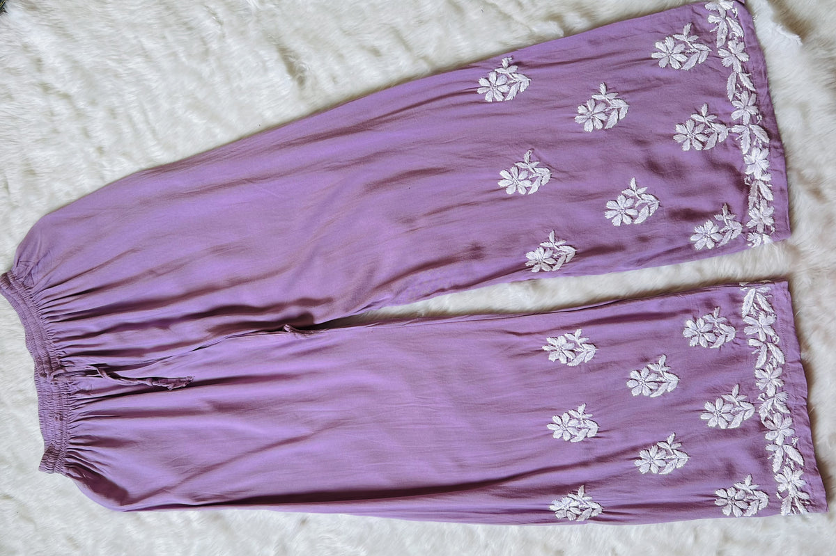 Fiza Lilac Rayon Chikankari Kurta Set