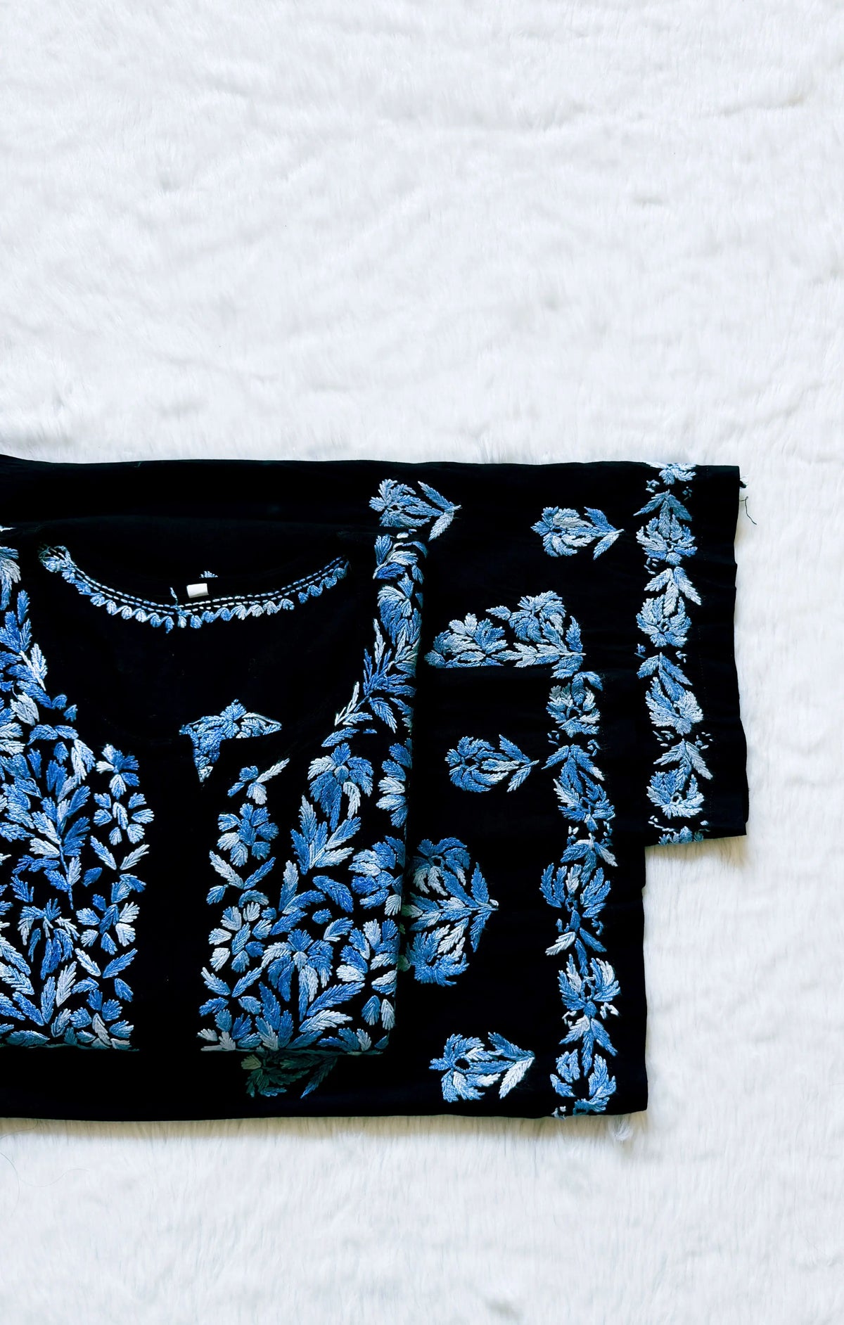 Laiba Black & Blue Rayon Chikankari 2 Piece Set