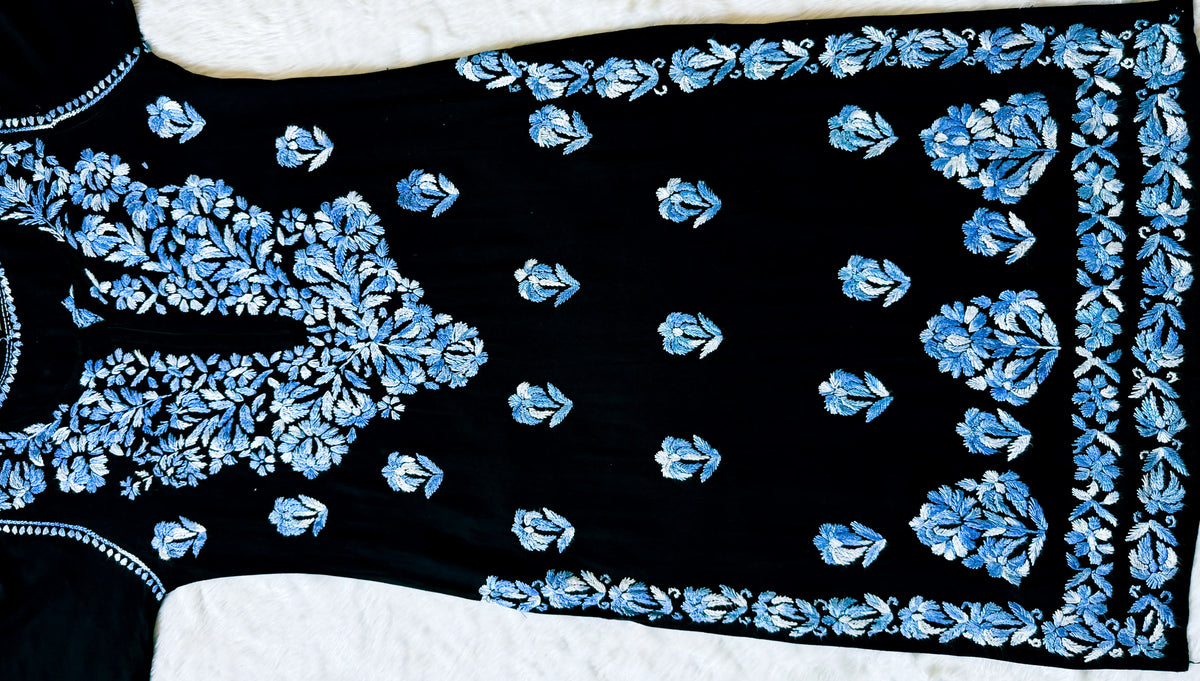 Laiba Black & Blue Rayon Chikankari 2 Piece Set