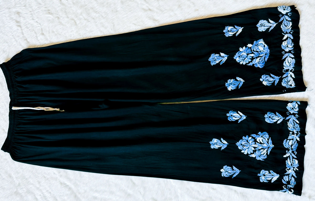 Laiba Black & Blue Rayon Chikankari 2 Piece Set