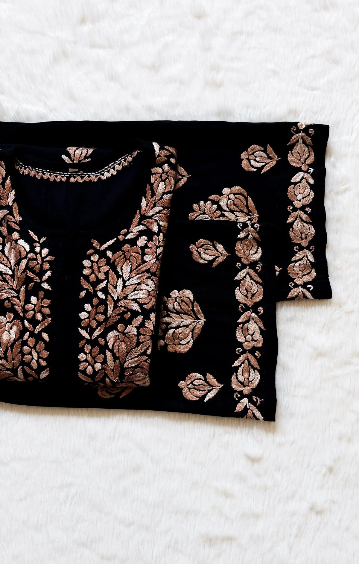 Laiba Black &amp; Coffee Rayon Chikankari 2 Piece Set