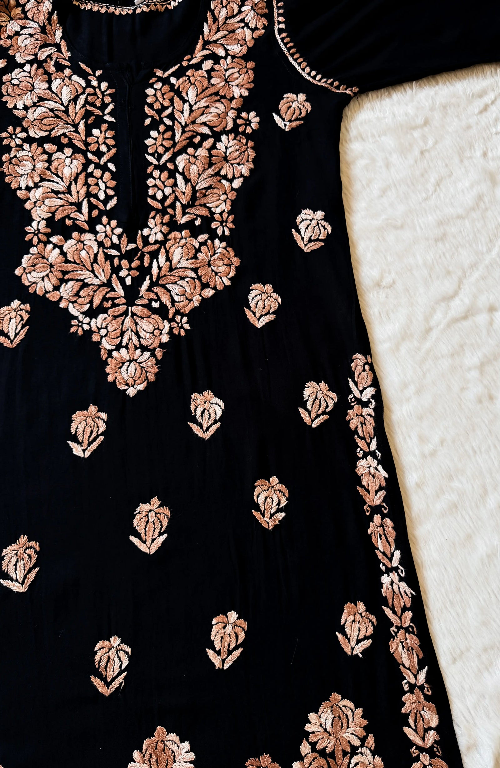 Laiba Black & Coffee Rayon Chikankari 2 Piece Set