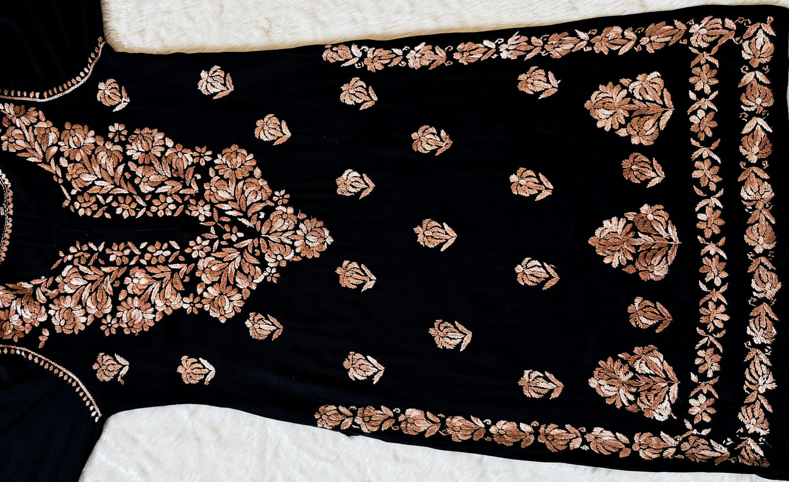 Laiba Black & Coffee Rayon Chikankari 2 Piece Set