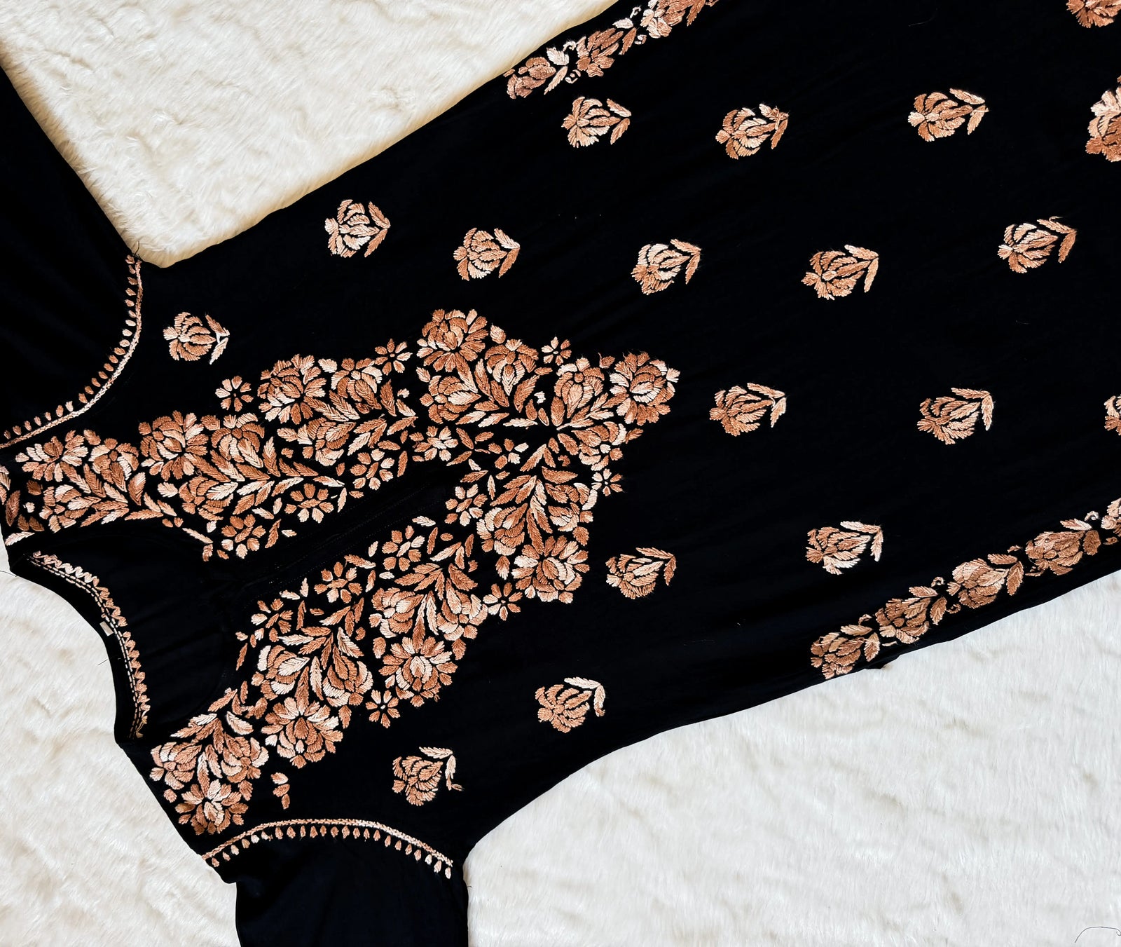 Laiba Black & Coffee Rayon Chikankari 2 Piece Set