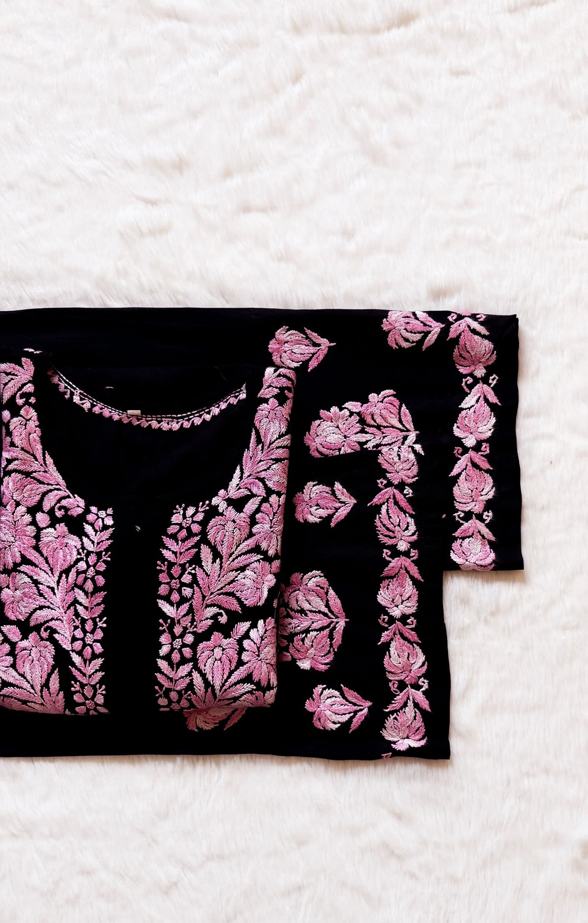 Laiba Black &amp; Pink Rayon Chikankari 2 Piece Set