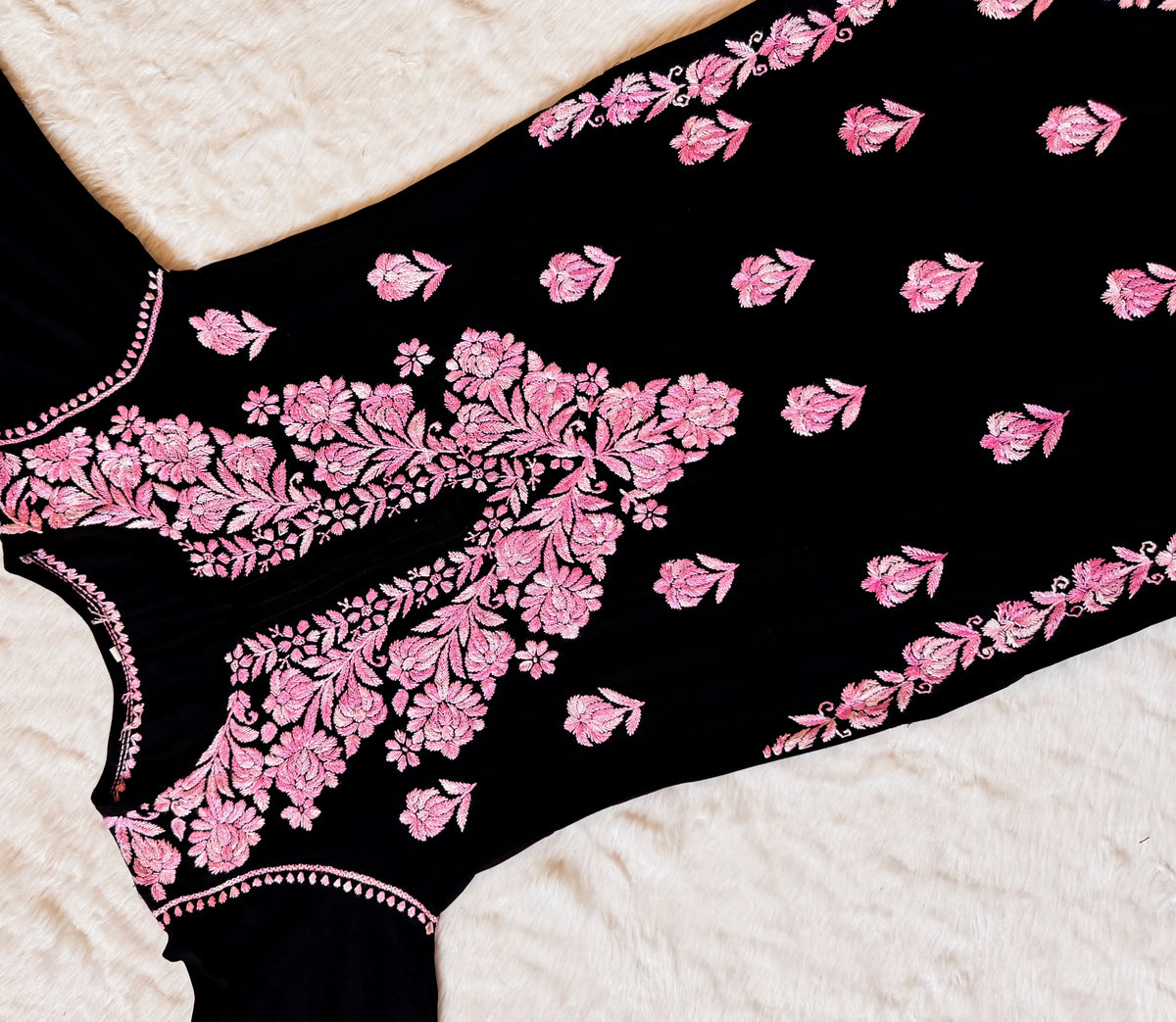 Laiba Black & Pink Rayon Chikankari 2 Piece Set