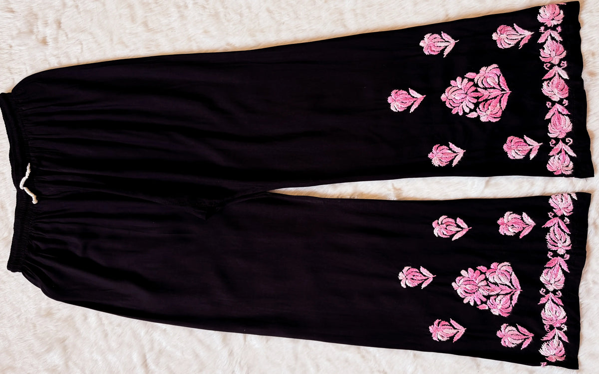Laiba Black & Pink Rayon Chikankari 2 Piece Set