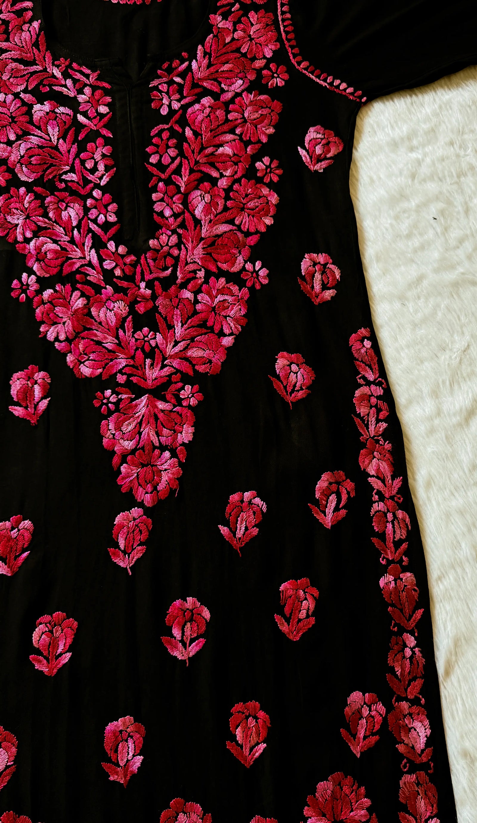 Laiba Black & Red Rayon Chikankari 2 Piece Set