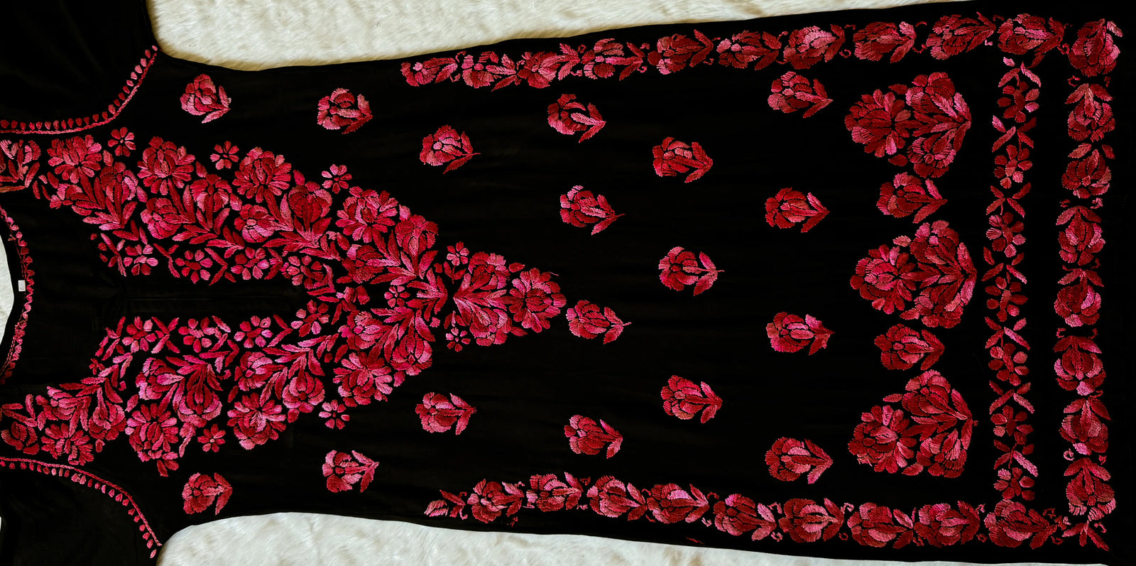 Laiba Black & Red Rayon Chikankari 2 Piece Set