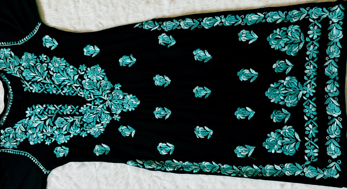 Laiba Black & Teal Rayon Chikankari 2 Piece Set