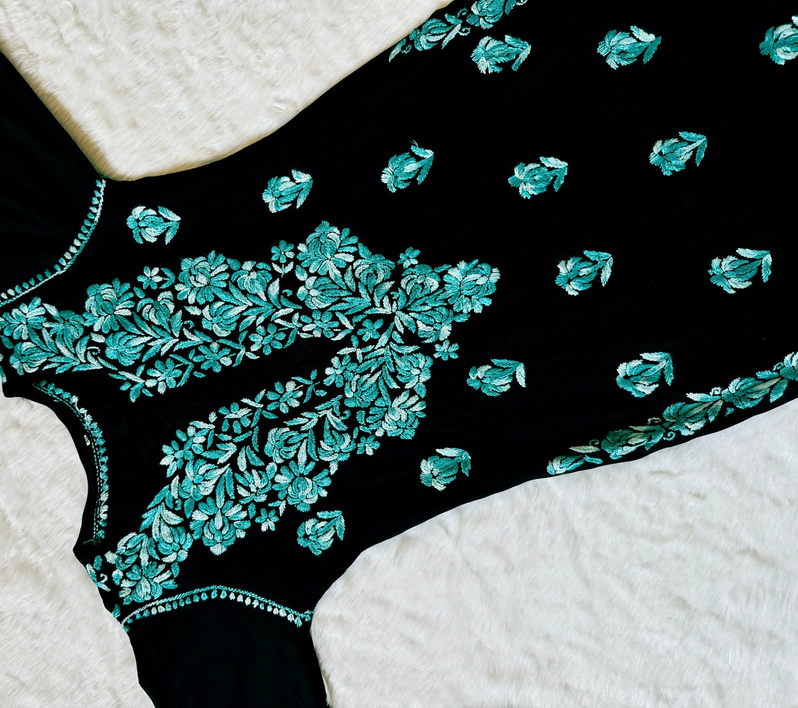 Laiba Black & Teal Rayon Chikankari 2 Piece Set