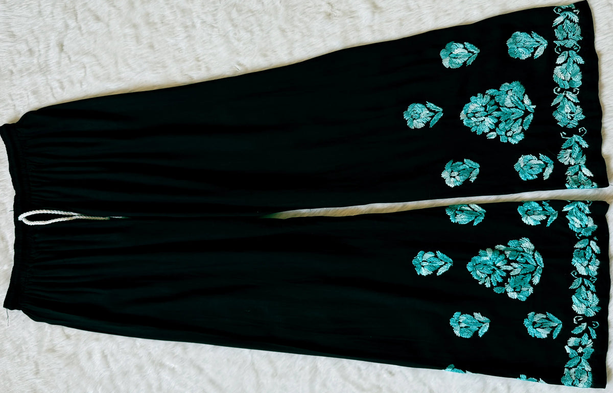 Laiba Black & Teal Rayon Chikankari 2 Piece Set
