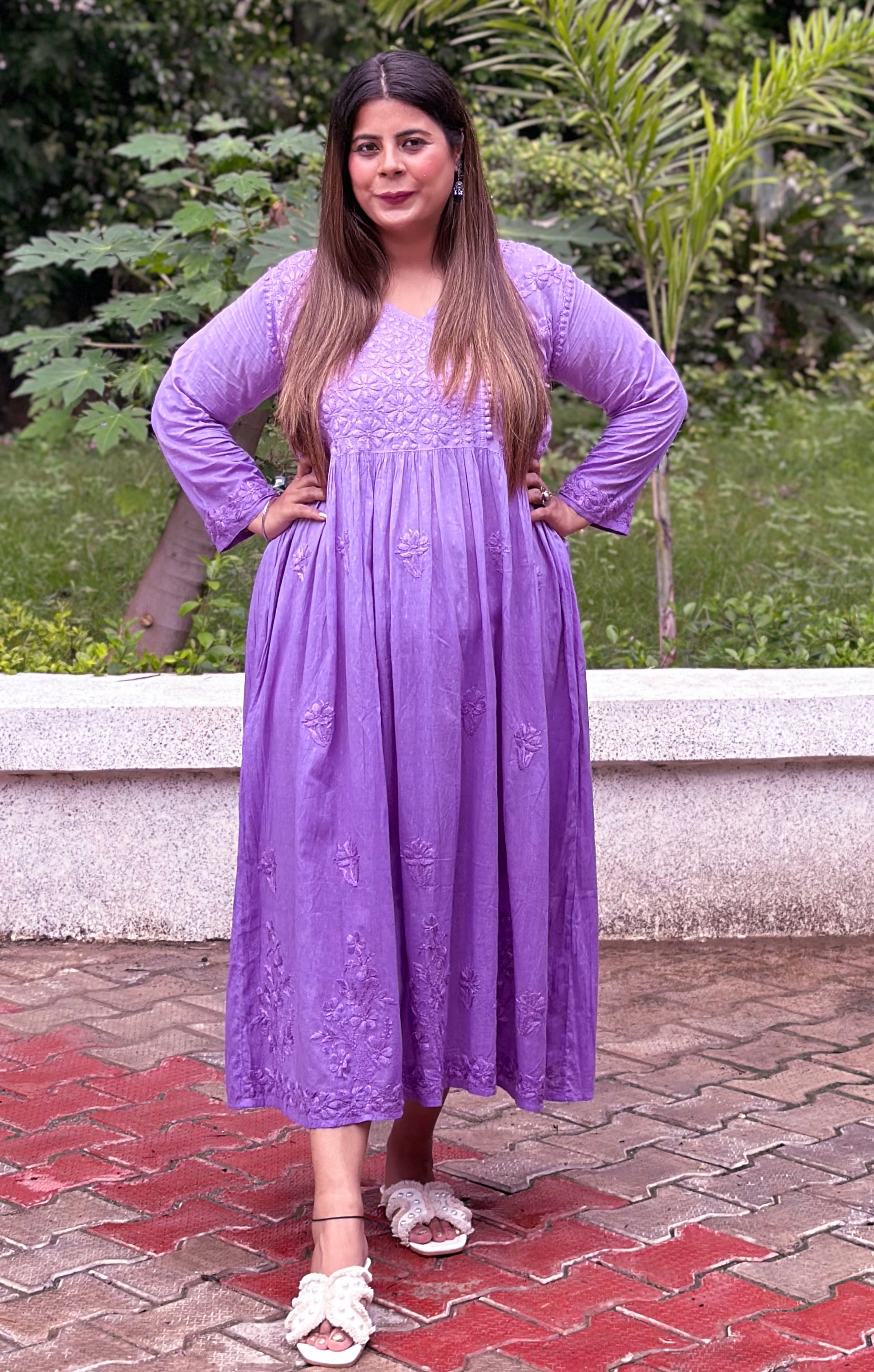 Lilac Ombre Cotton Angrakha