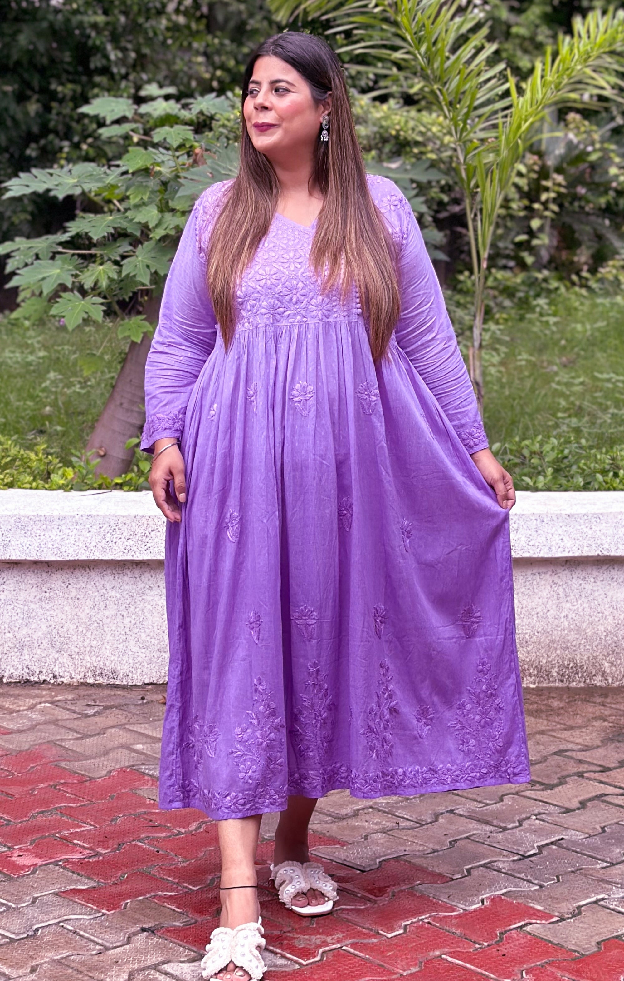 Lilac Ombre Cotton Angrakha