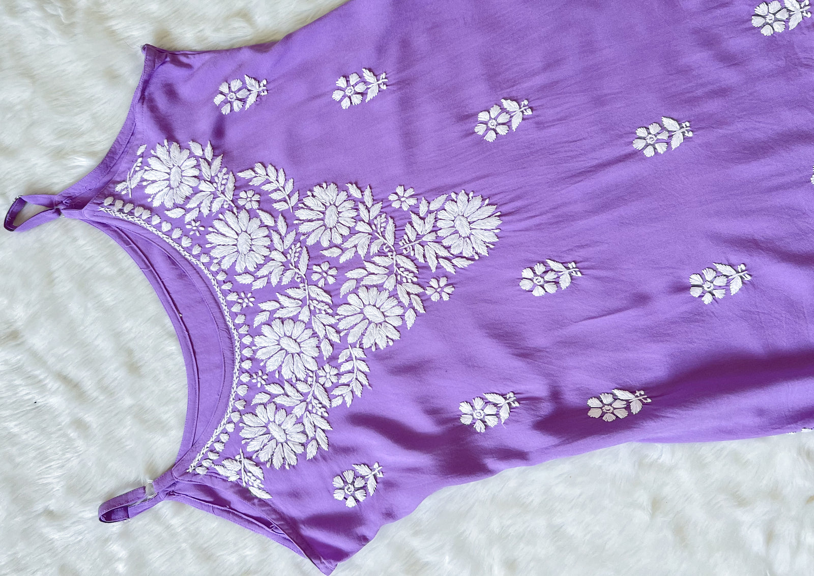 Lyla Lavender Sleeveless Short Rayon Kurti