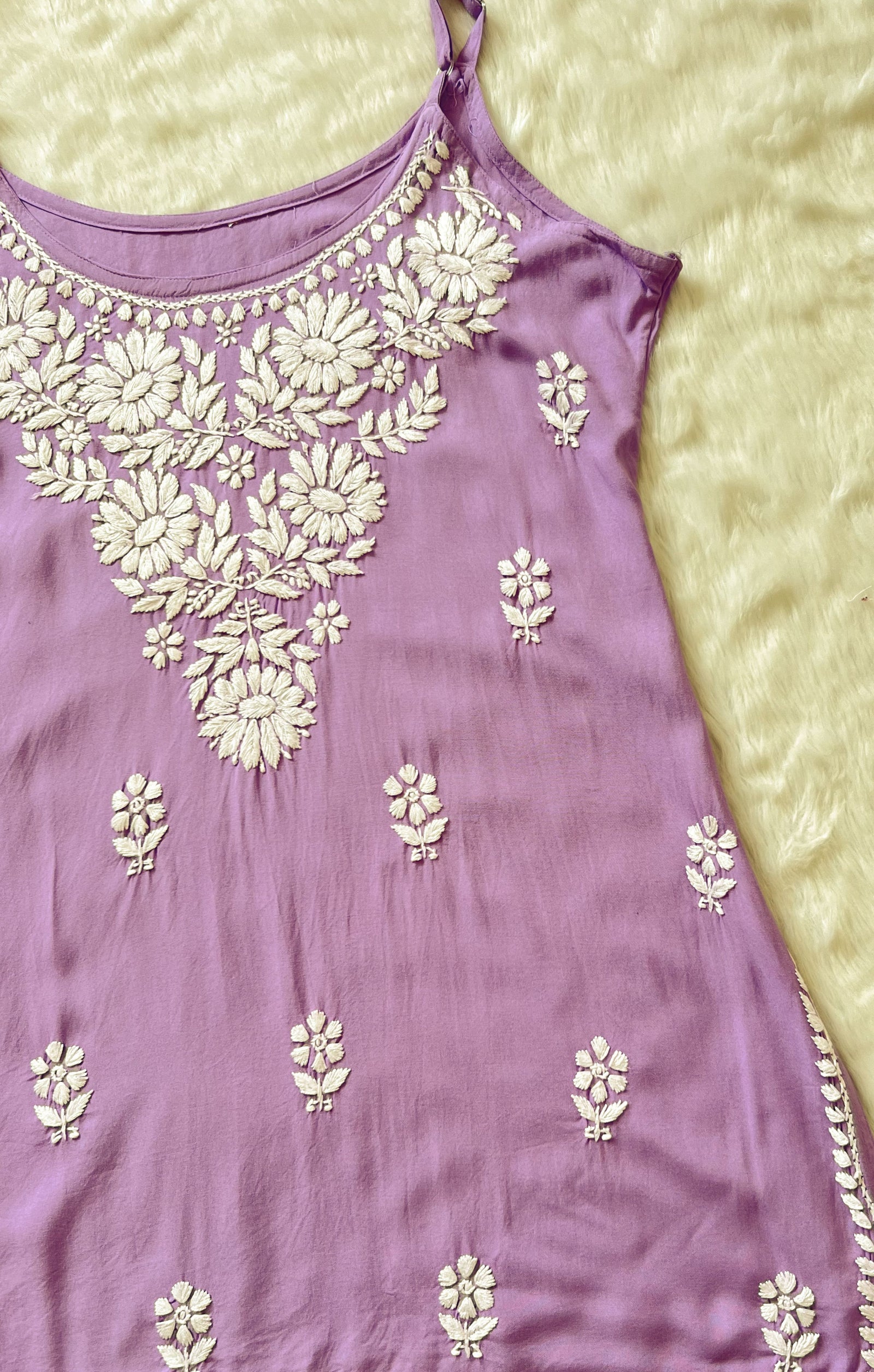 Lyla Lilac Sleeveless Short Rayon Kurti