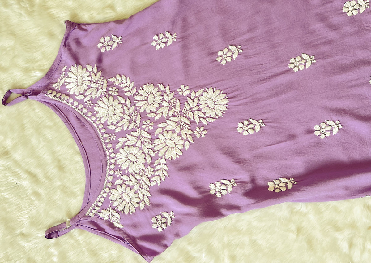 Lyla Lilac Sleeveless Short Rayon Kurti