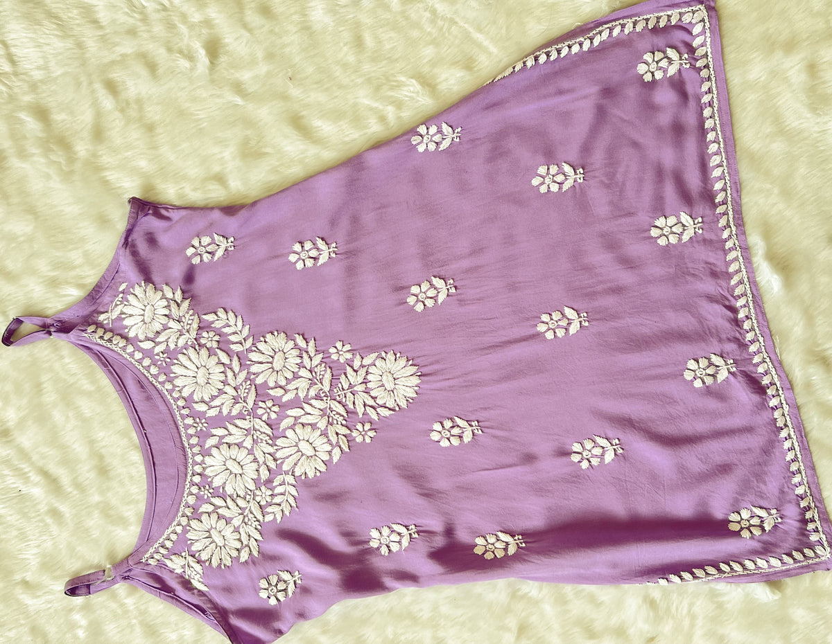 Lyla Lilac Sleeveless Short Rayon Kurti